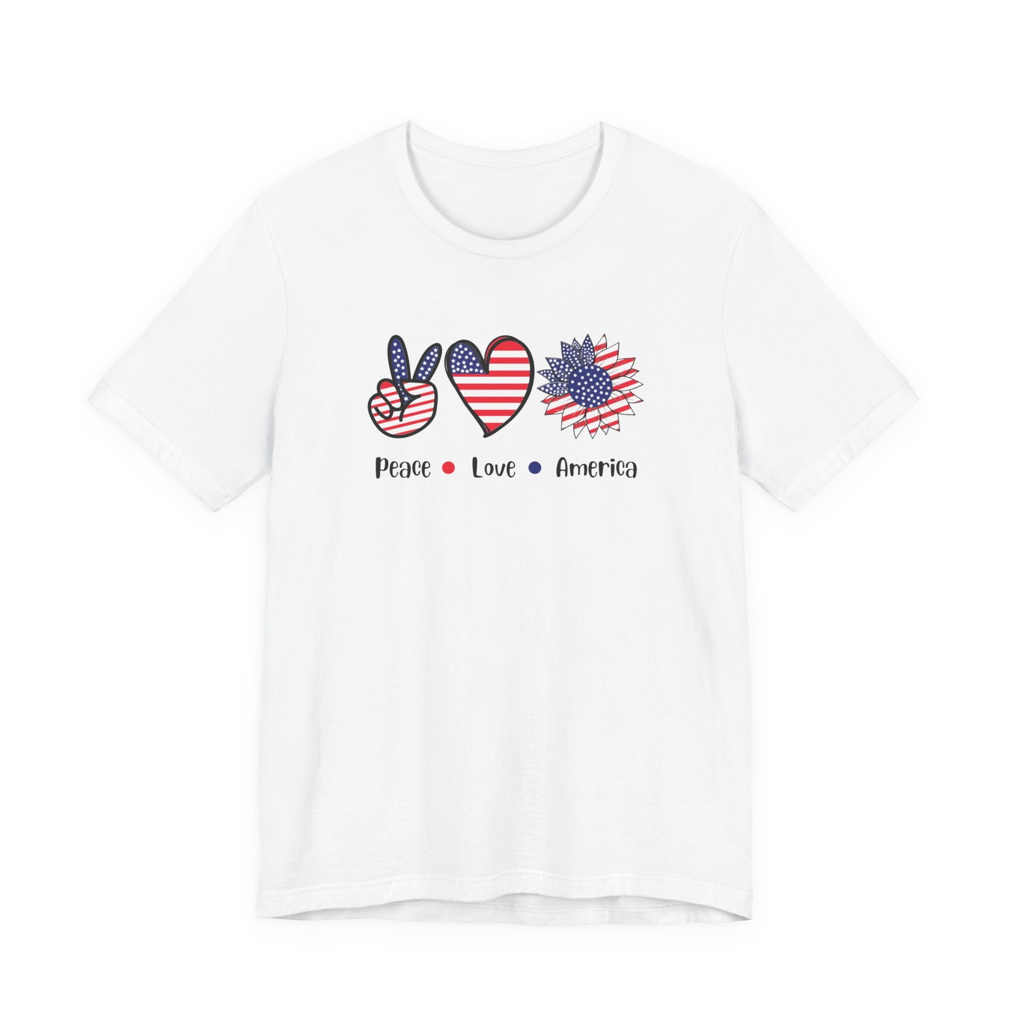 Peace Love America Unisex Short Sleeve Tee