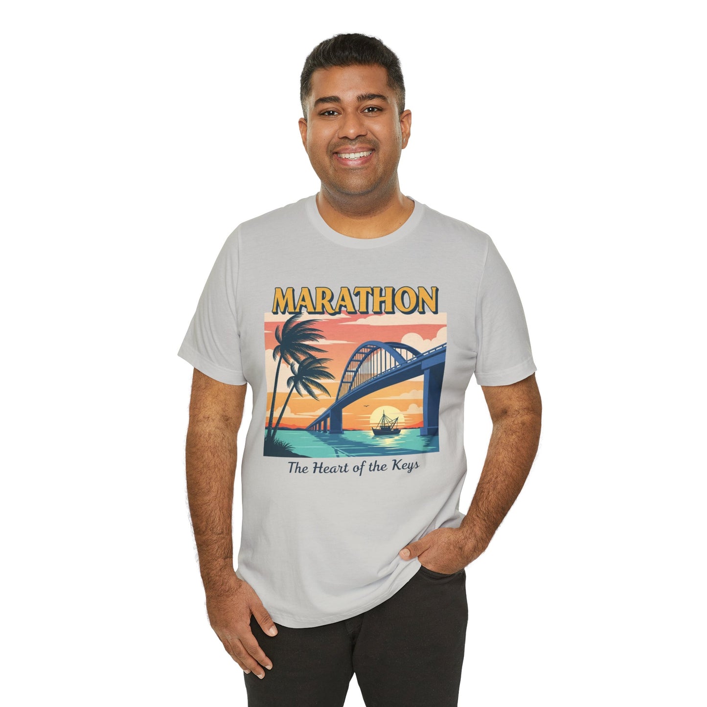FLORIDA KEYS COLLECTION Marathon Sunset Graphic Tee - Unisex Jersey Short Sleeve T-Shirt