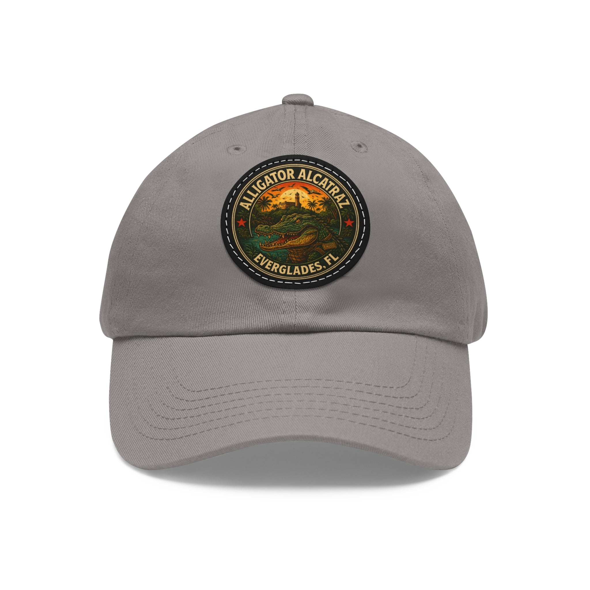 Vintage Alligator National Park Hat with Leather Patch, Outdoor Adventure Hat