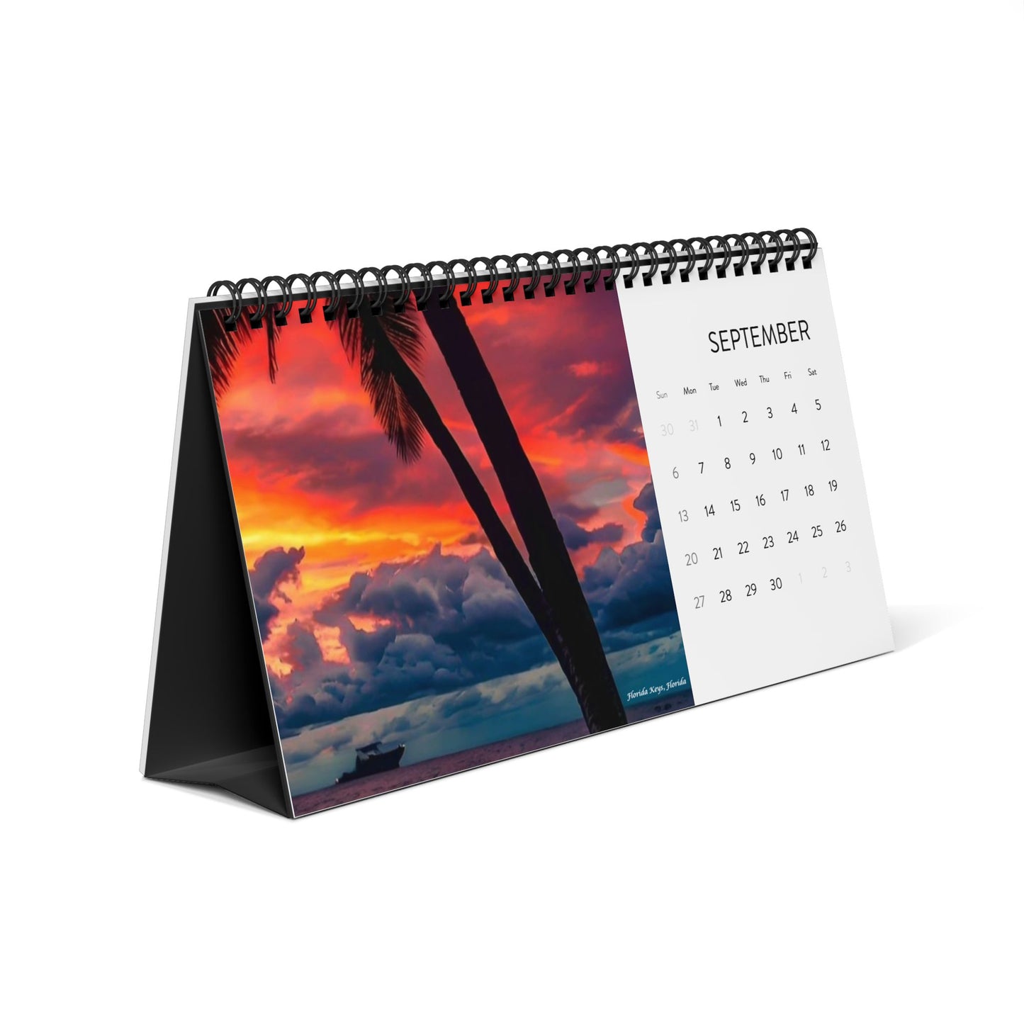 2026 Florida Coast Desktop Calendar — Scenic Palm Beach Grid Planner