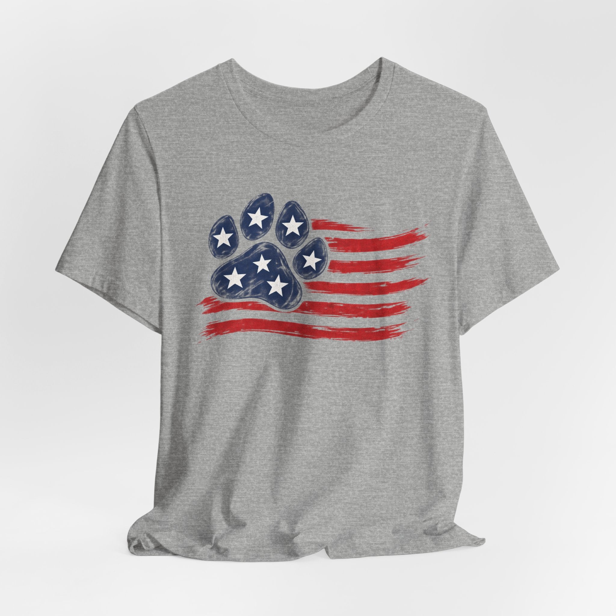 American Flag Paw Print T-Shirt — Patriotic Dog Lover Tee