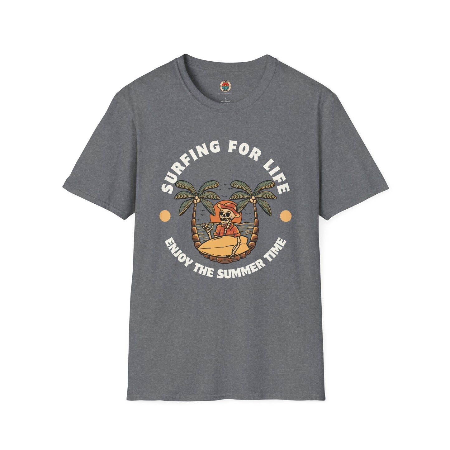 Surfing for Life Unisex Softstyle T-Shirt - Enjoy the Summer Time Graphic Tee