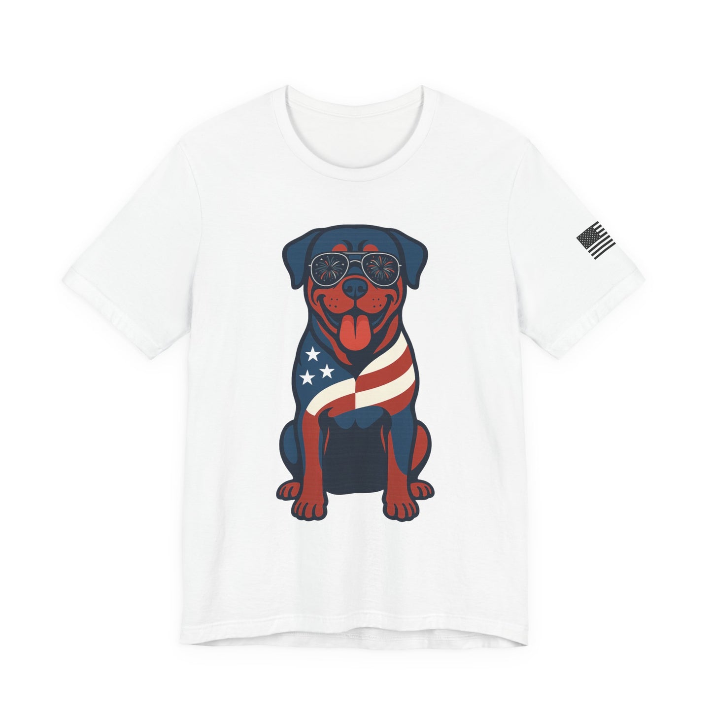 Patriotic Rottweiler Dog Graphic Tee, Unisex T-Shirt for Dog Lovers