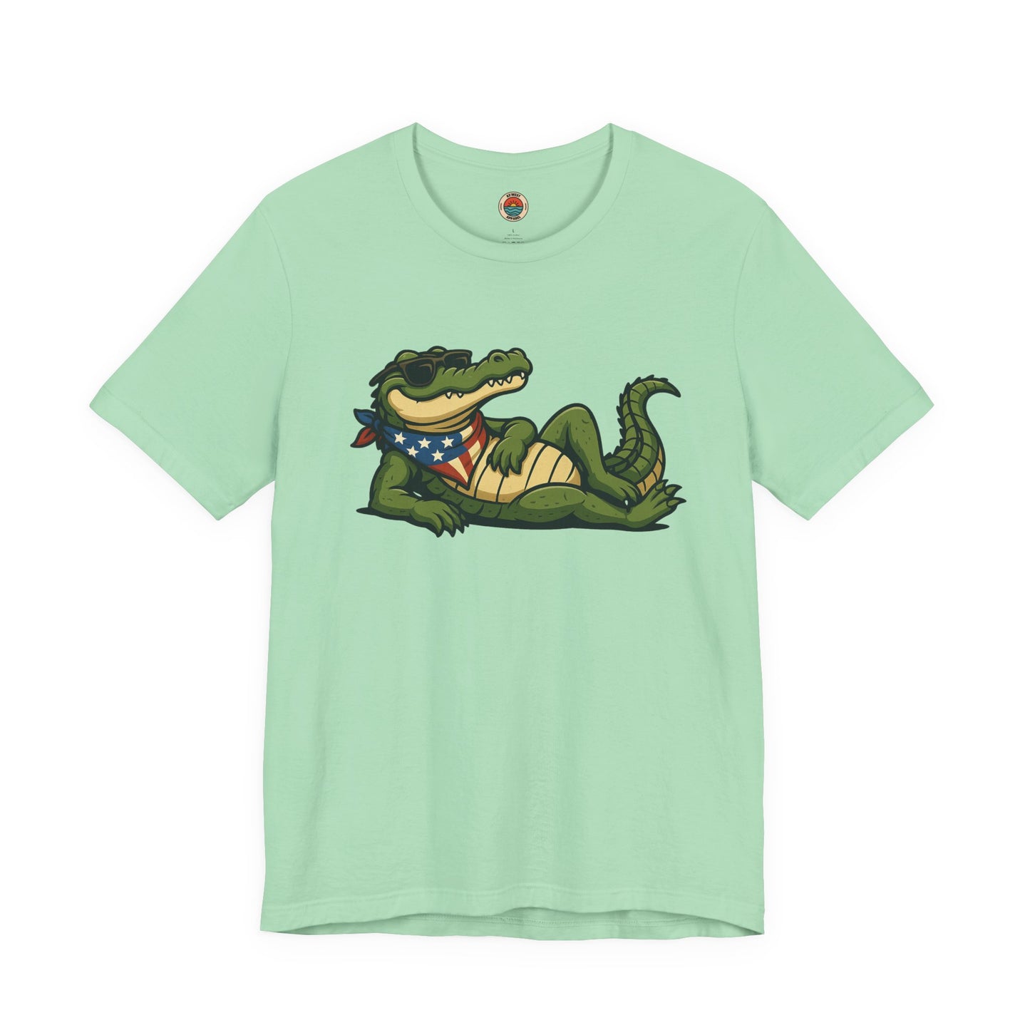 Crocodile Americana Tee: Fun Unisex T-Shirt for Summer