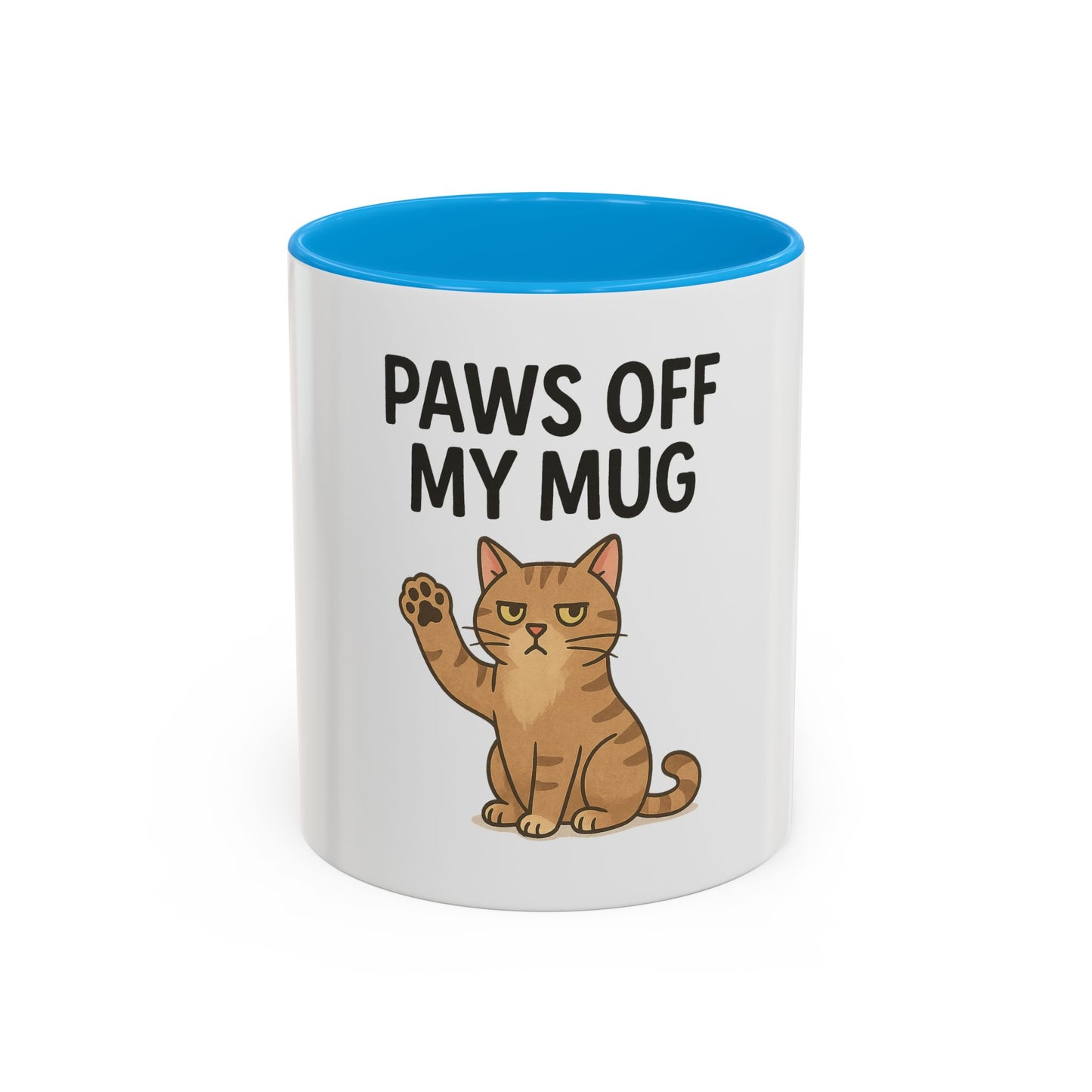 Funny Cat Mug - "Paws Off My Mug" - Colorful 11oz & 15oz Coffee Cup