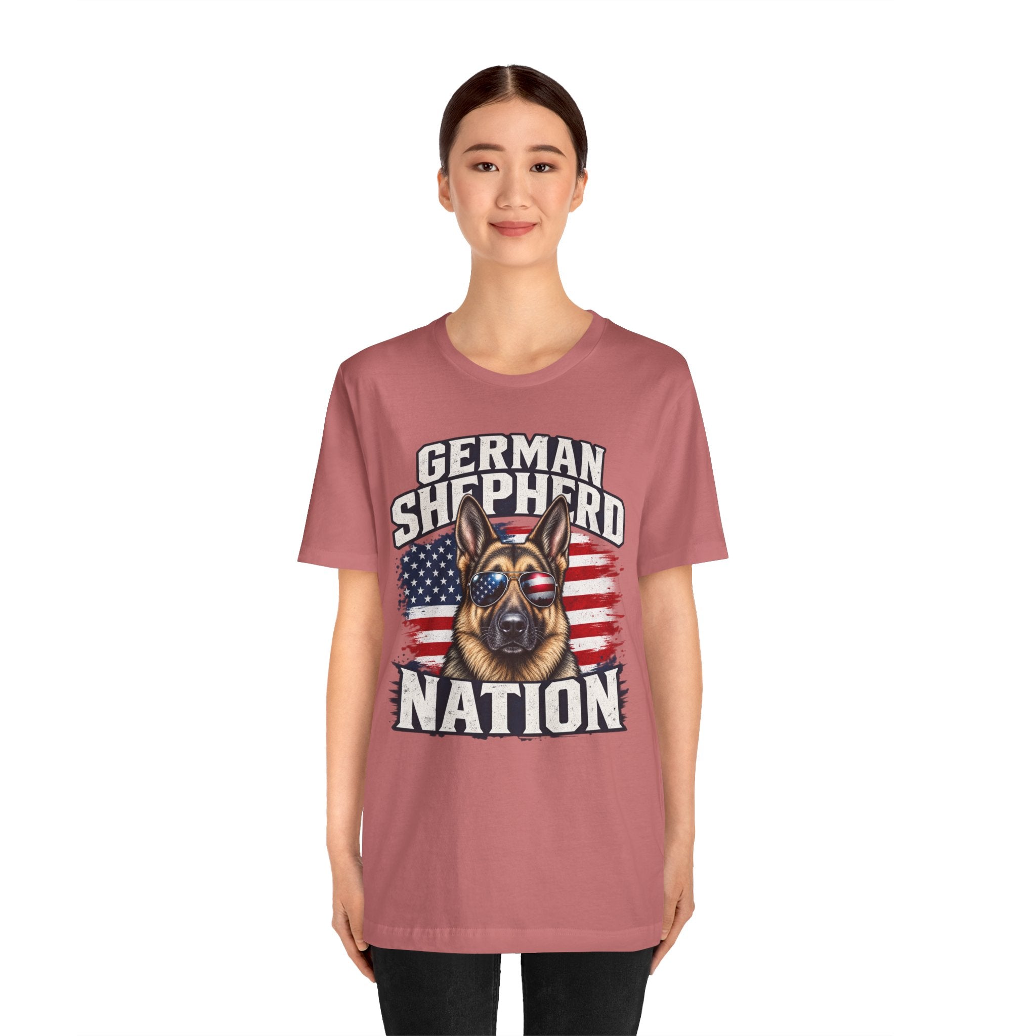 German Shepherd Nation T-Shirt – American Flag Dog Tee for Dog Lovers