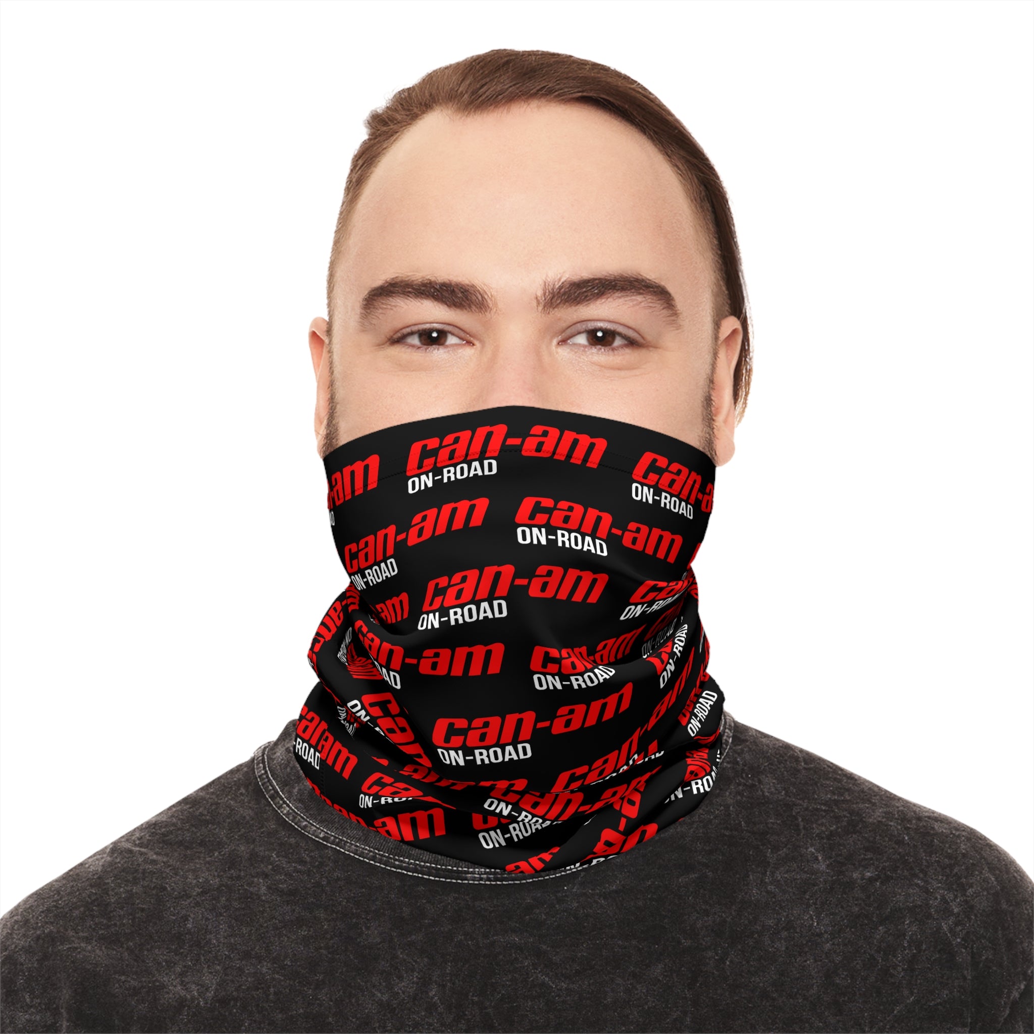 CAN-AM CORE Logo Neck Gaiter — CAN-AM On-Road Red Pattern Face Shield