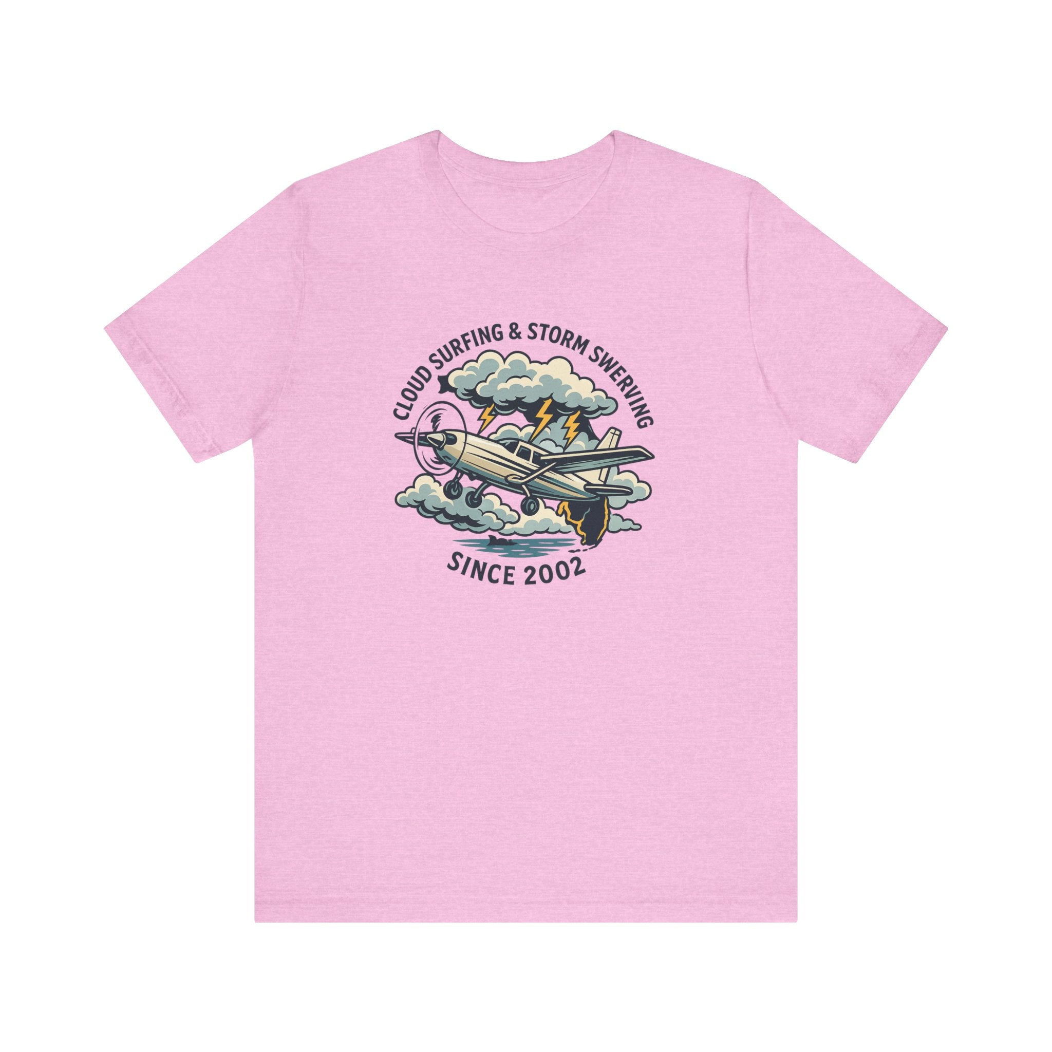 Cloud Surfing & Storm Chasing Tee, Unisex Short Sleeve Shirt, Airplane Graphic