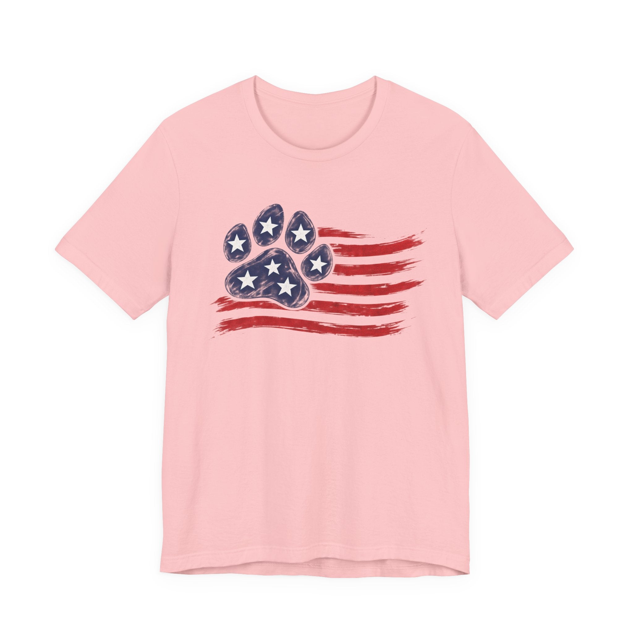 American Flag Paw Print T-Shirt — Patriotic Dog Lover Tee