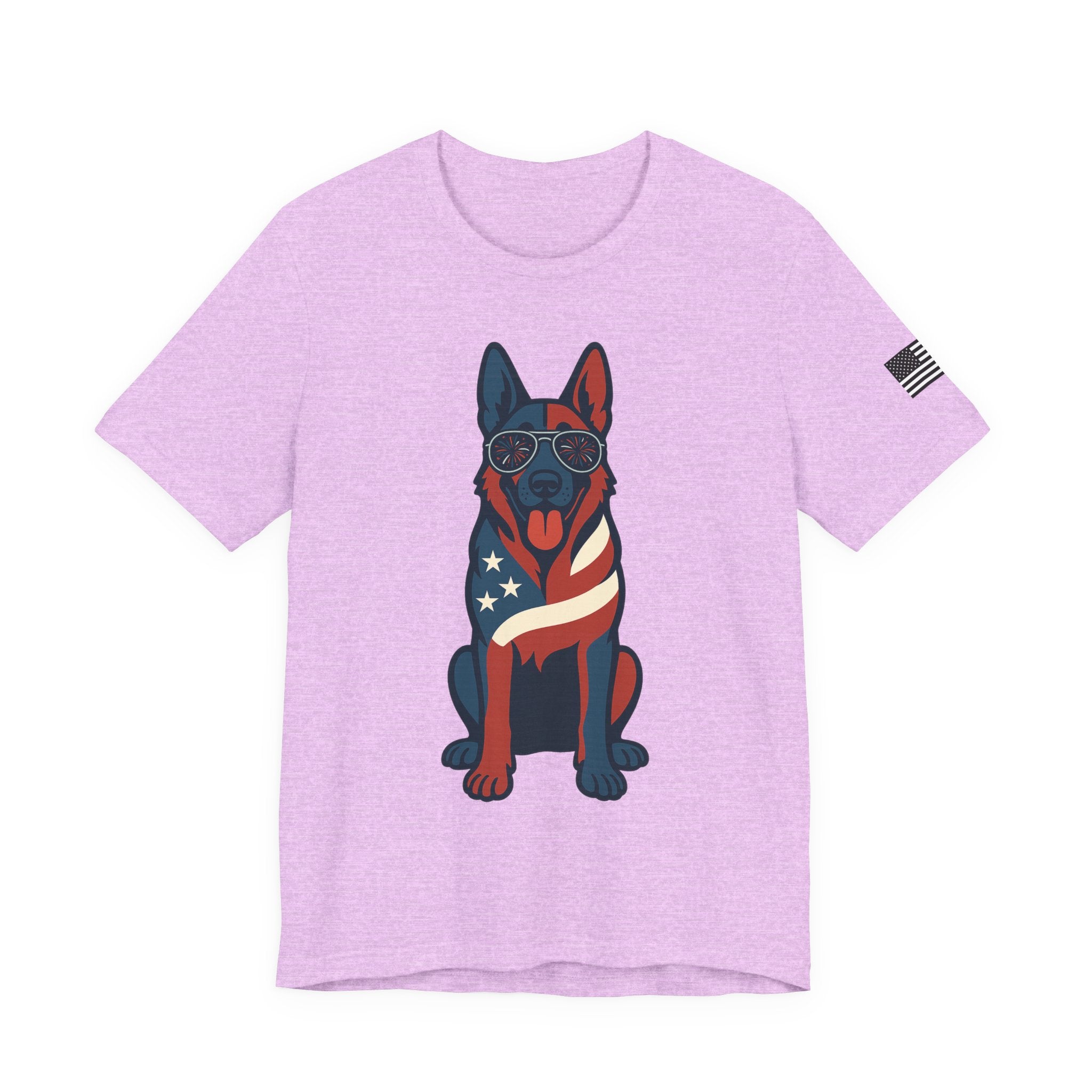 Patriotic German Shepherd Dog Tee, Cool Dog Shirt, Men's Women's Graphic T-Shirt