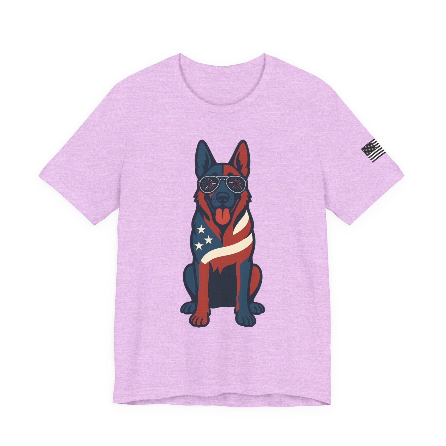 Patriotic German Shepherd Dog Tee, Cool Dog Shirt, Men's Women's Graphic T-Shirt