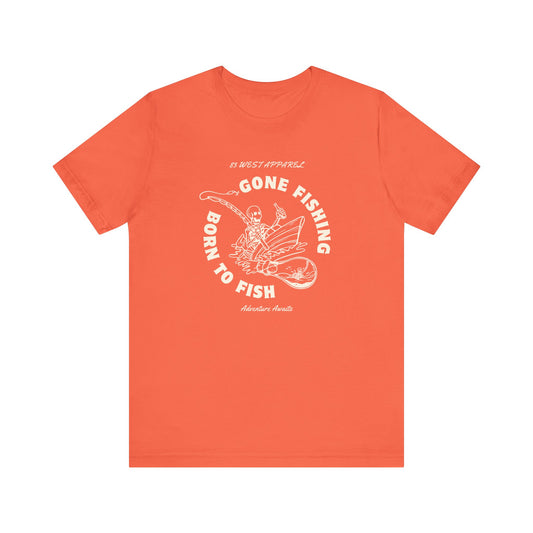 83 West Apparel Gone Fishing Unisex Jersey Tee - Perfect for Fishing Enthusiasts