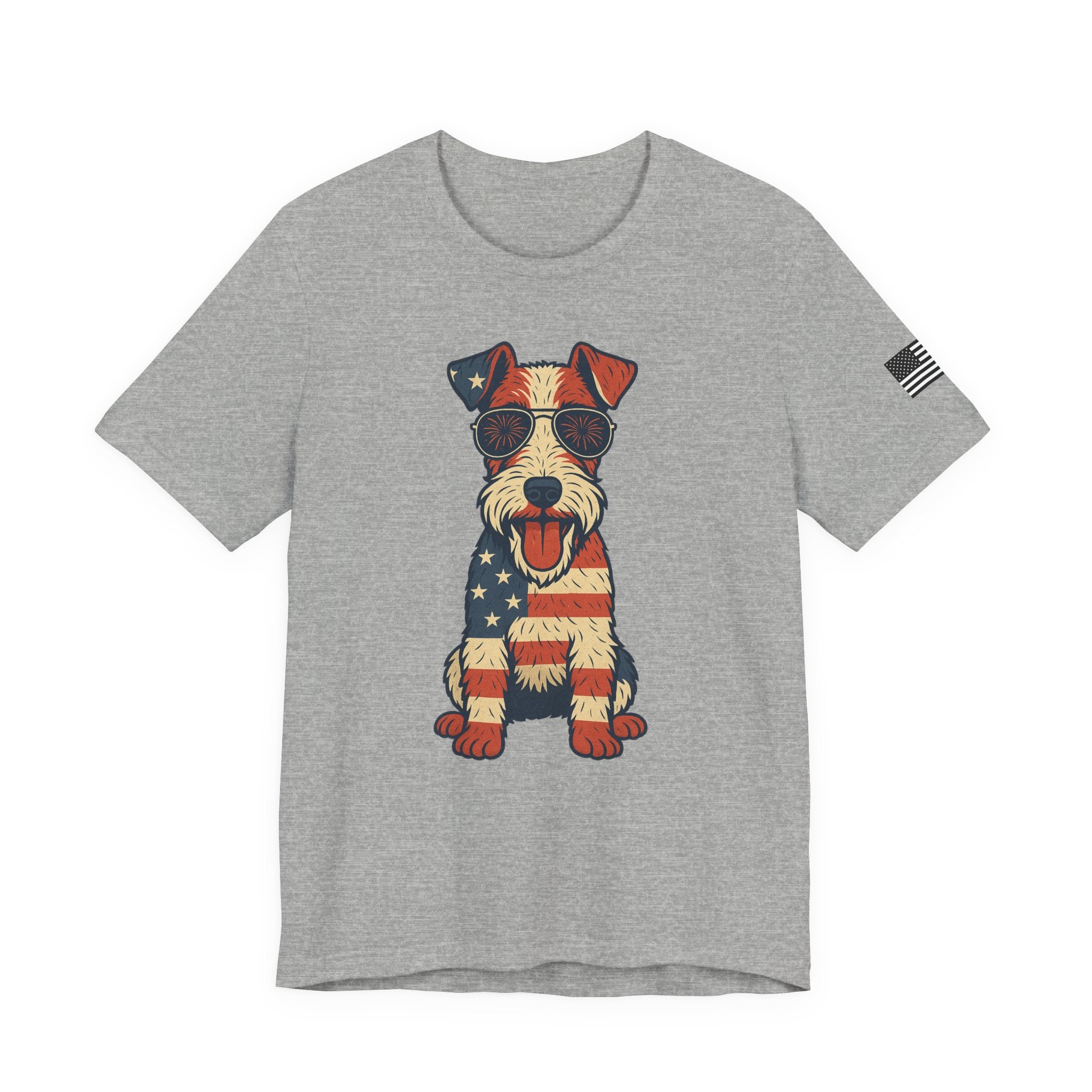 Patriotic Wire Fox Terrier Dog Tee - Unisex Jersey Short Sleeve T-Shirt