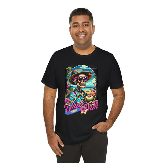 Under The Sun Graphic Tee, Fun Summer Shirt, Vacation Apparel, Skull Design Tee, Unique Gift for Beach Lovers