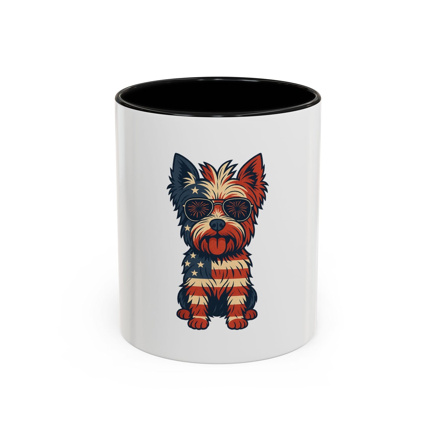 Patriotic Yorkie Dog Coffee Mug - Perfect Gift for Dog Lovers, Independence Day