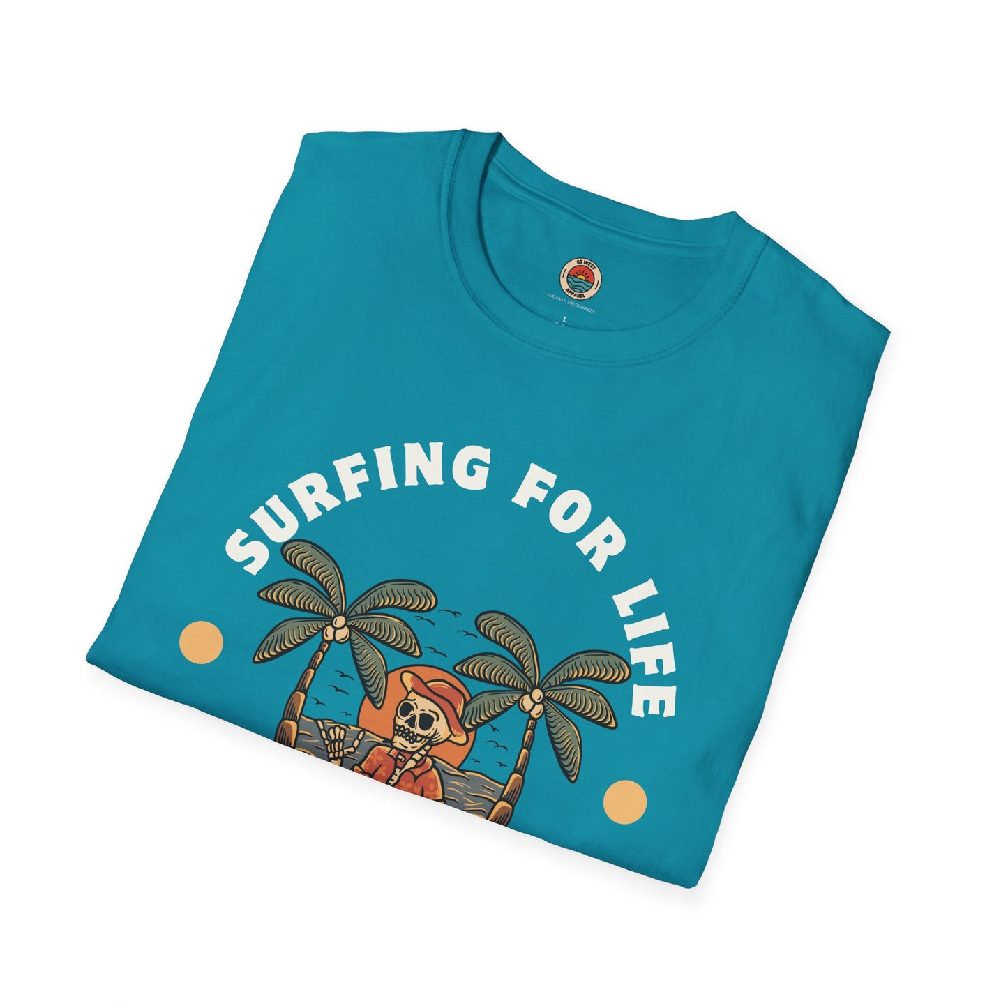 Surfing for Life Unisex Softstyle T-Shirt - Enjoy the Summer Time Graphic Tee