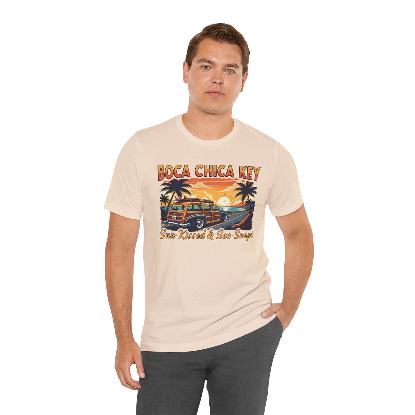 FLORIDA KEYS COLLECTION Boca Chica Key Vintage Tee - Sun-Kissed & Sea-Swept, Unisex Summer Shirt