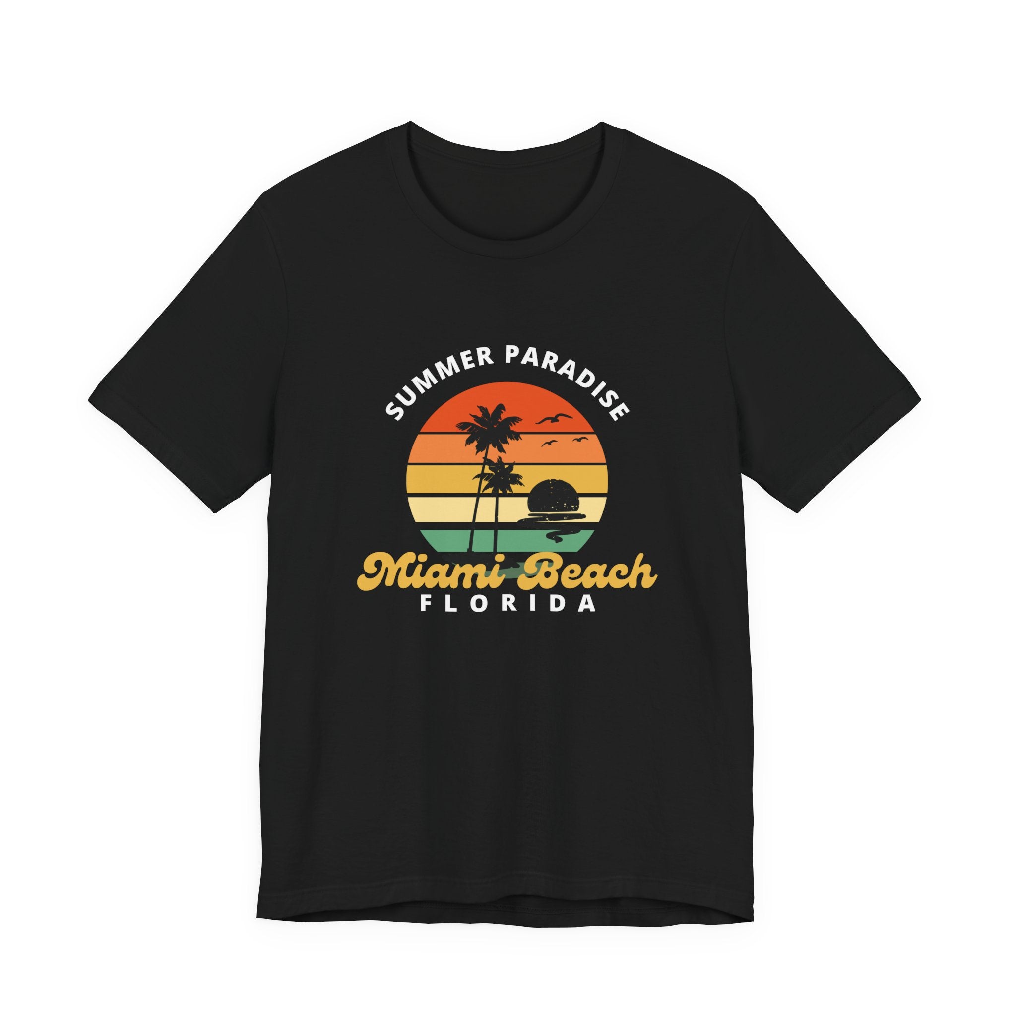 Summer Paradise Miami Beach Tee - Unisex Short Sleeve Shirt