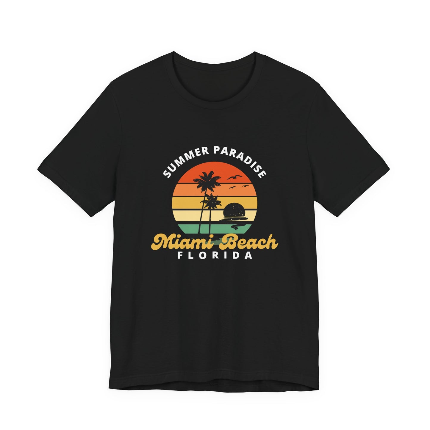 Summer Paradise Miami Beach Tee - Unisex Short Sleeve Shirt