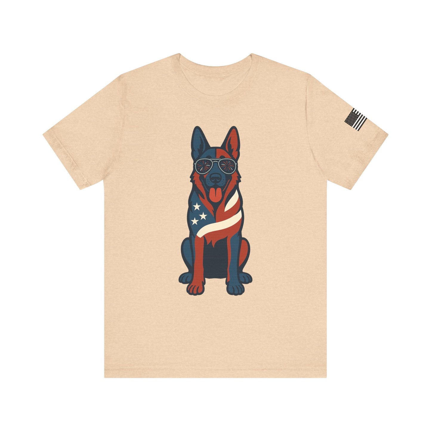 Patriotic German Shepherd Dog Tee, Cool Dog Shirt, Men's Women's Graphic T-Shirt