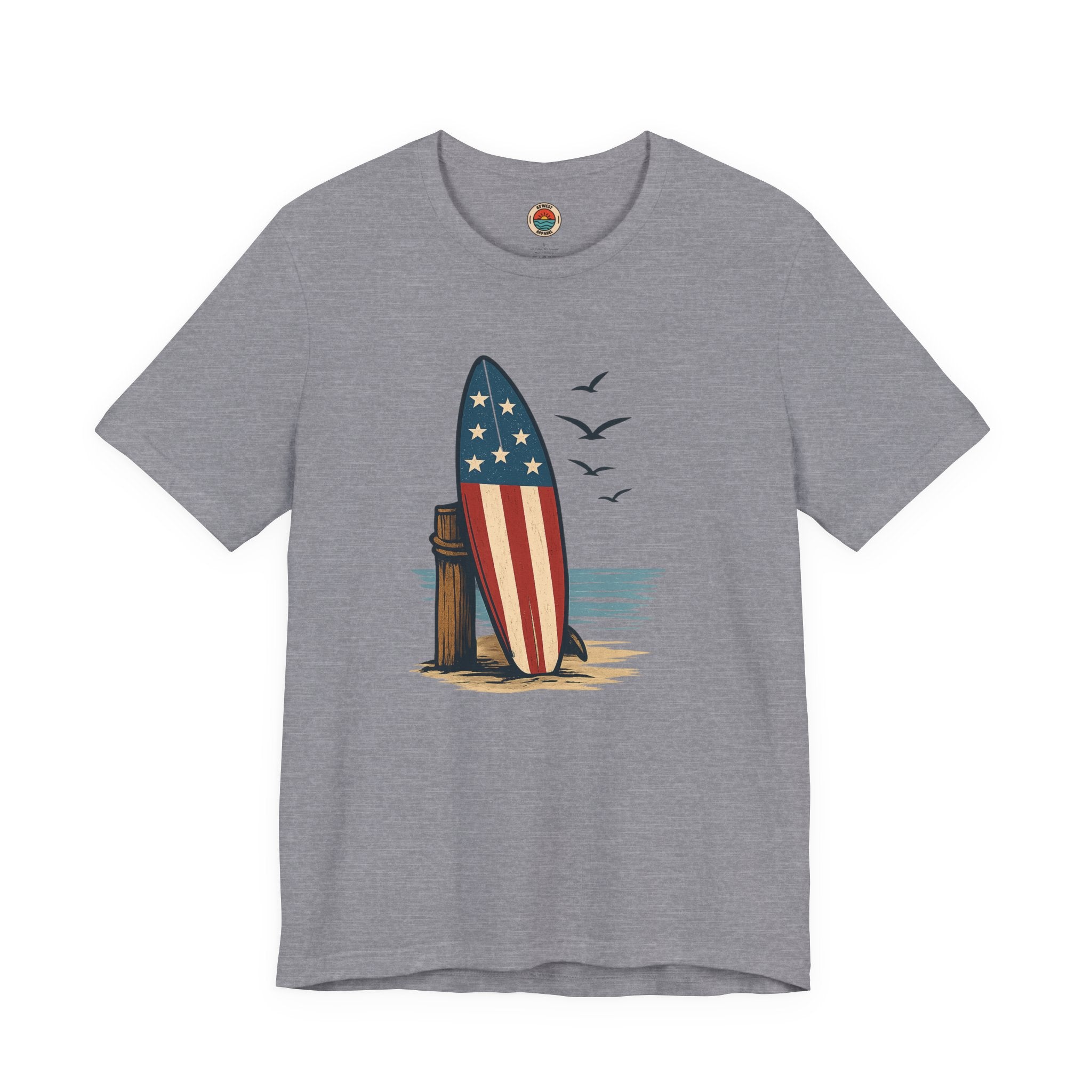 Patriotic Surfing T-Shirt | Unisex Tee for Summer