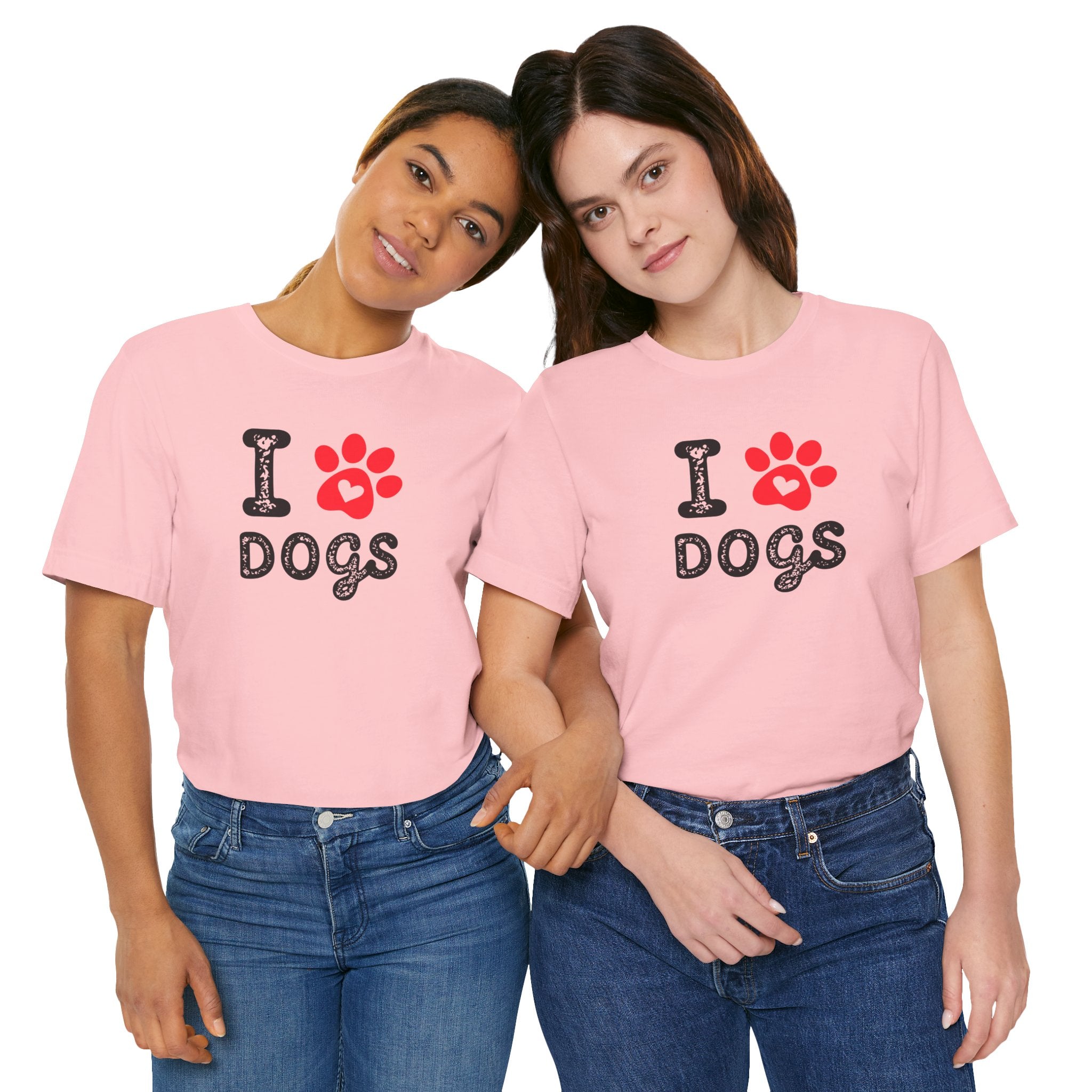 I Love Dogs Short Sleeve Tee, Dog Lover T-Shirt, Animal Lover Gift, Pet Parent Apparel