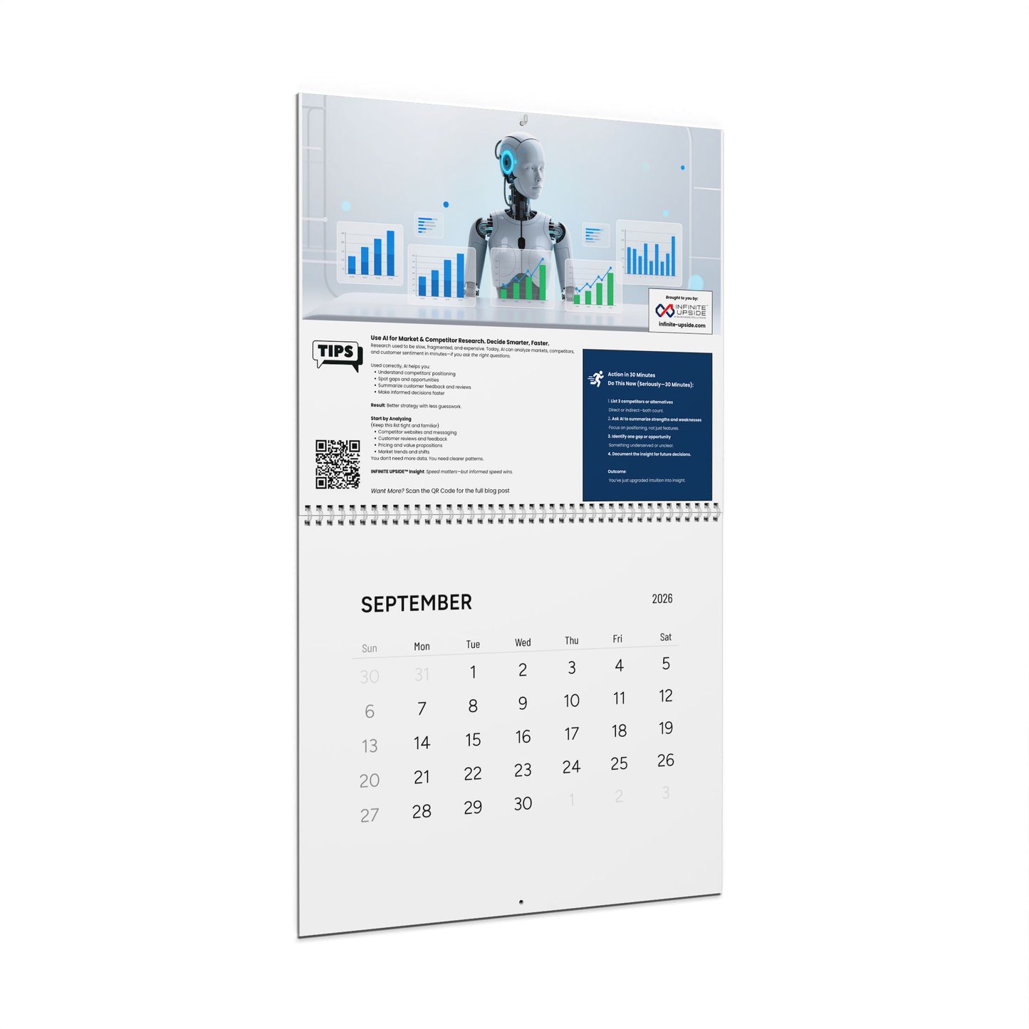 2026 Wall Calendar – INFINITE UPSIDE™ AI & Business Tips & Tools for Maximum Productivity