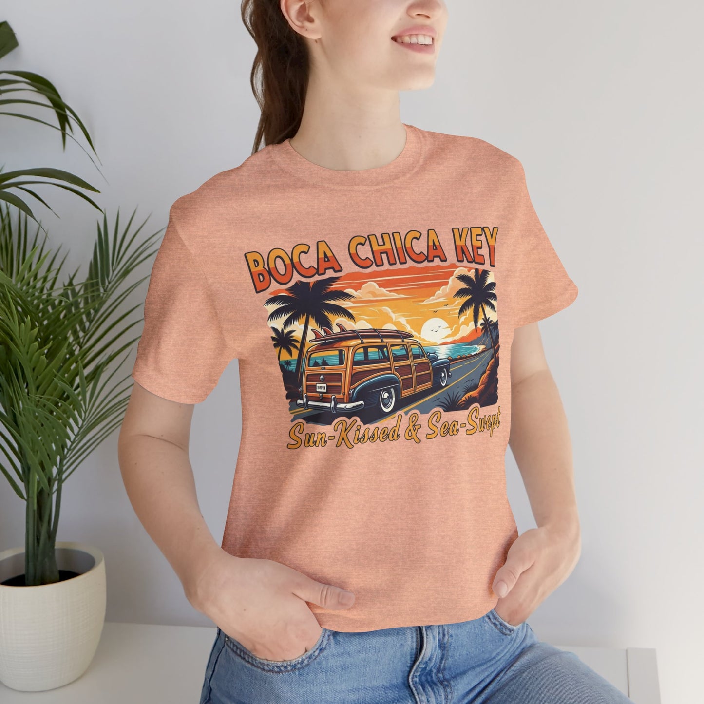 FLORIDA KEYS COLLECTION Boca Chica Key Vintage Tee - Sun-Kissed & Sea-Swept, Unisex Summer Shirt