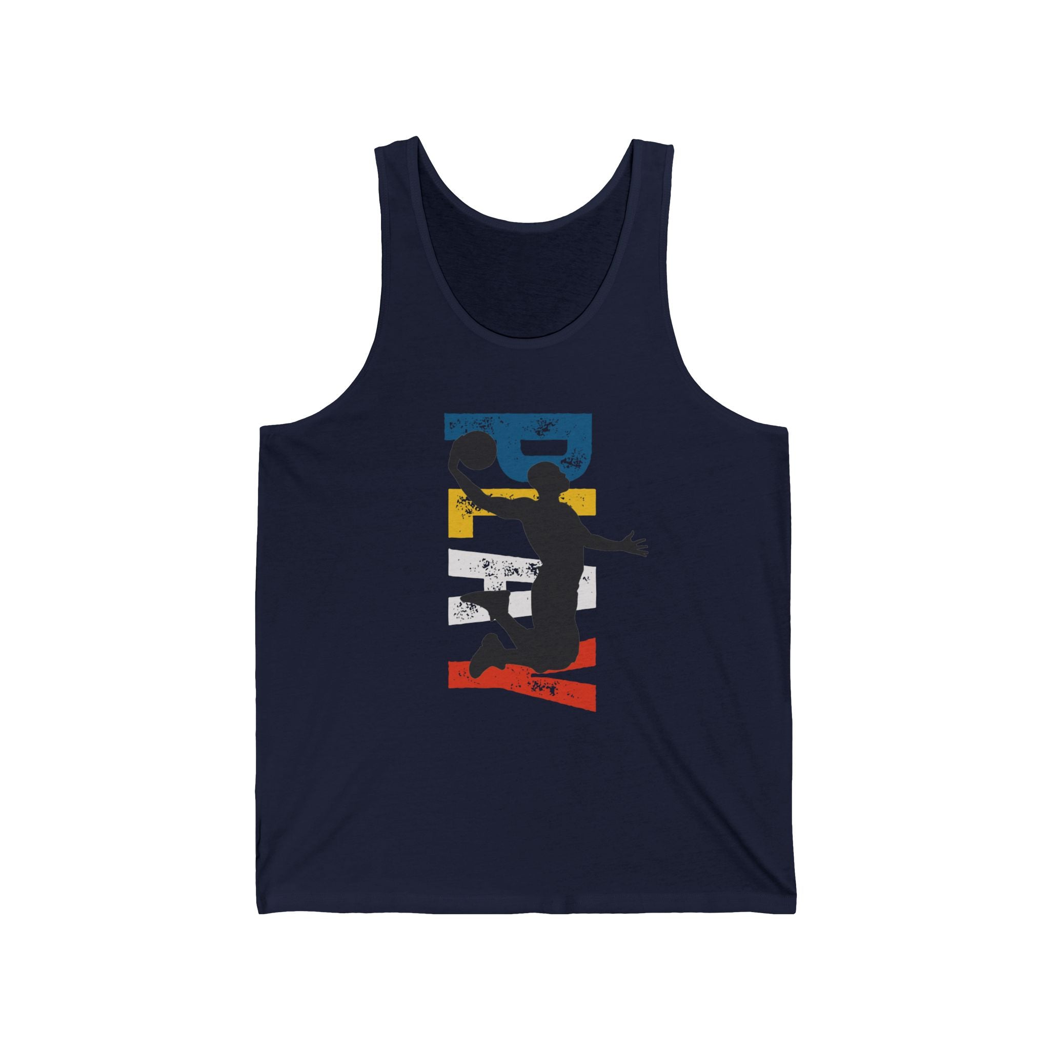 Dynamic Unisex Jersey Tank - Basketball Inspired Graphic Tee