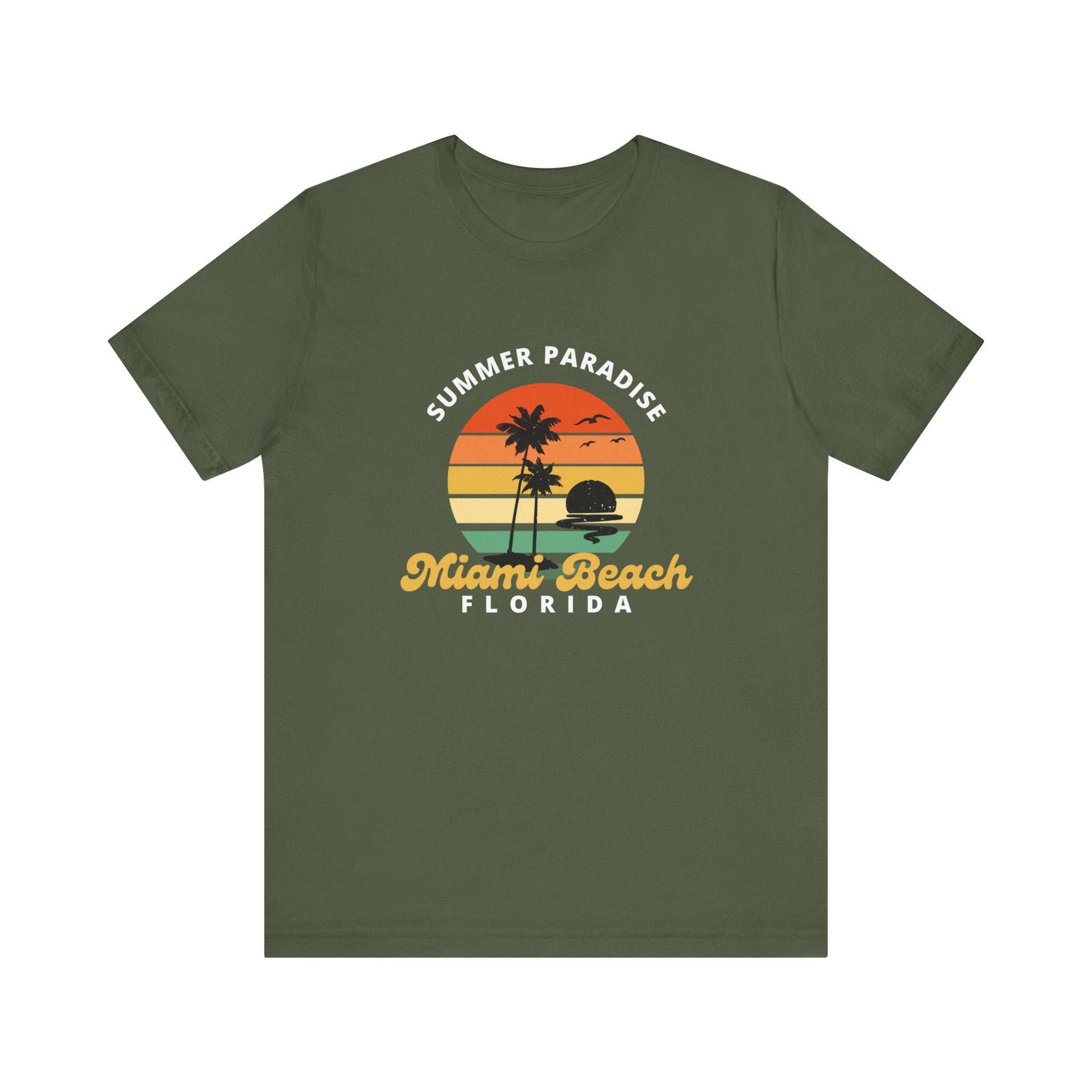 Summer Paradise Miami Beach Tee - Unisex Short Sleeve Shirt
