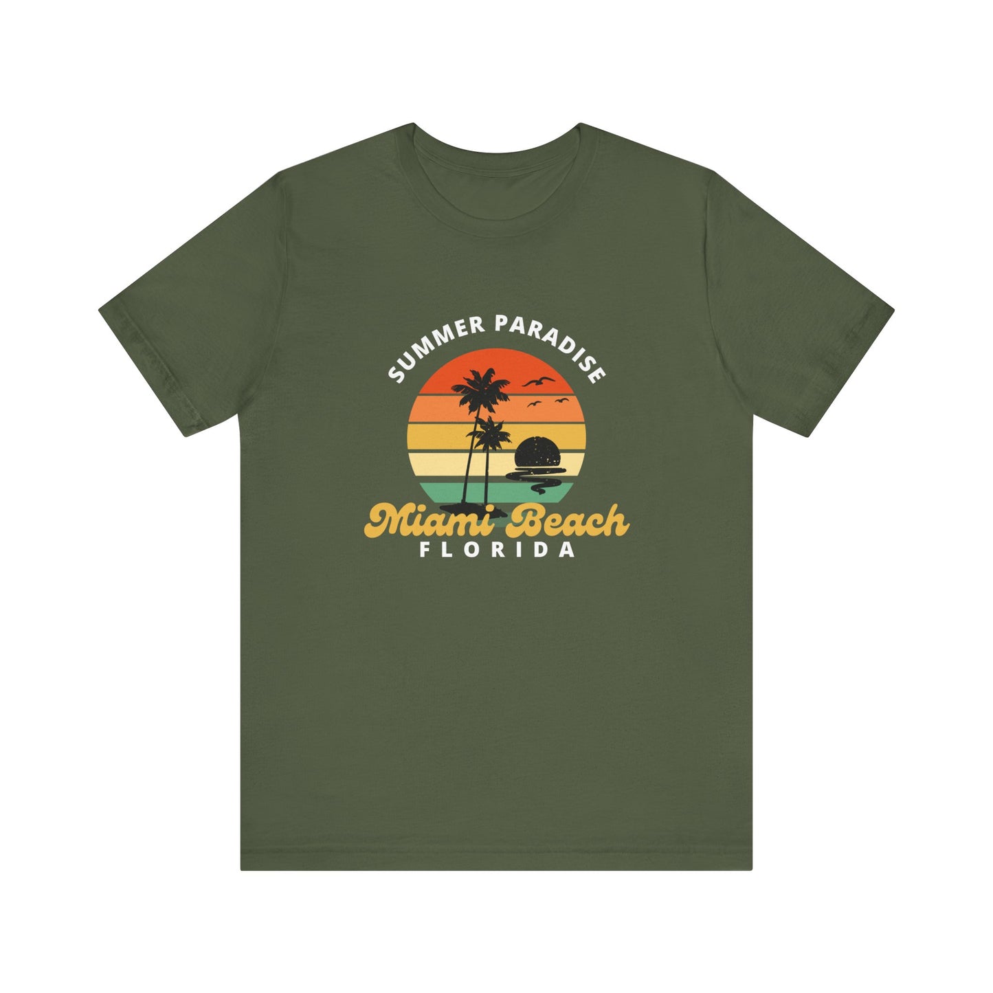 Summer Paradise Miami Beach Tee - Unisex Short Sleeve Shirt