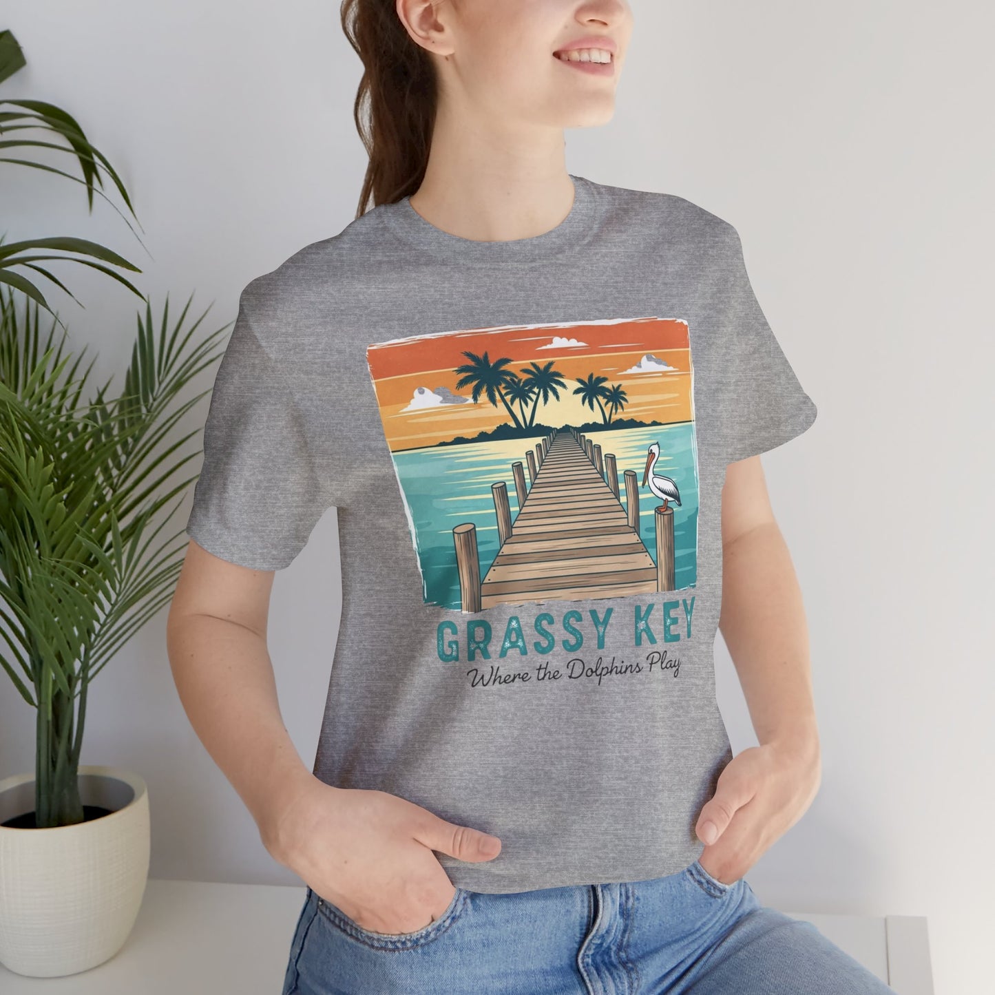 FLORIDA KEYS COLLECTION Grassy Key Tropical Tee - Unisex Jersey Short Sleeve Tee
