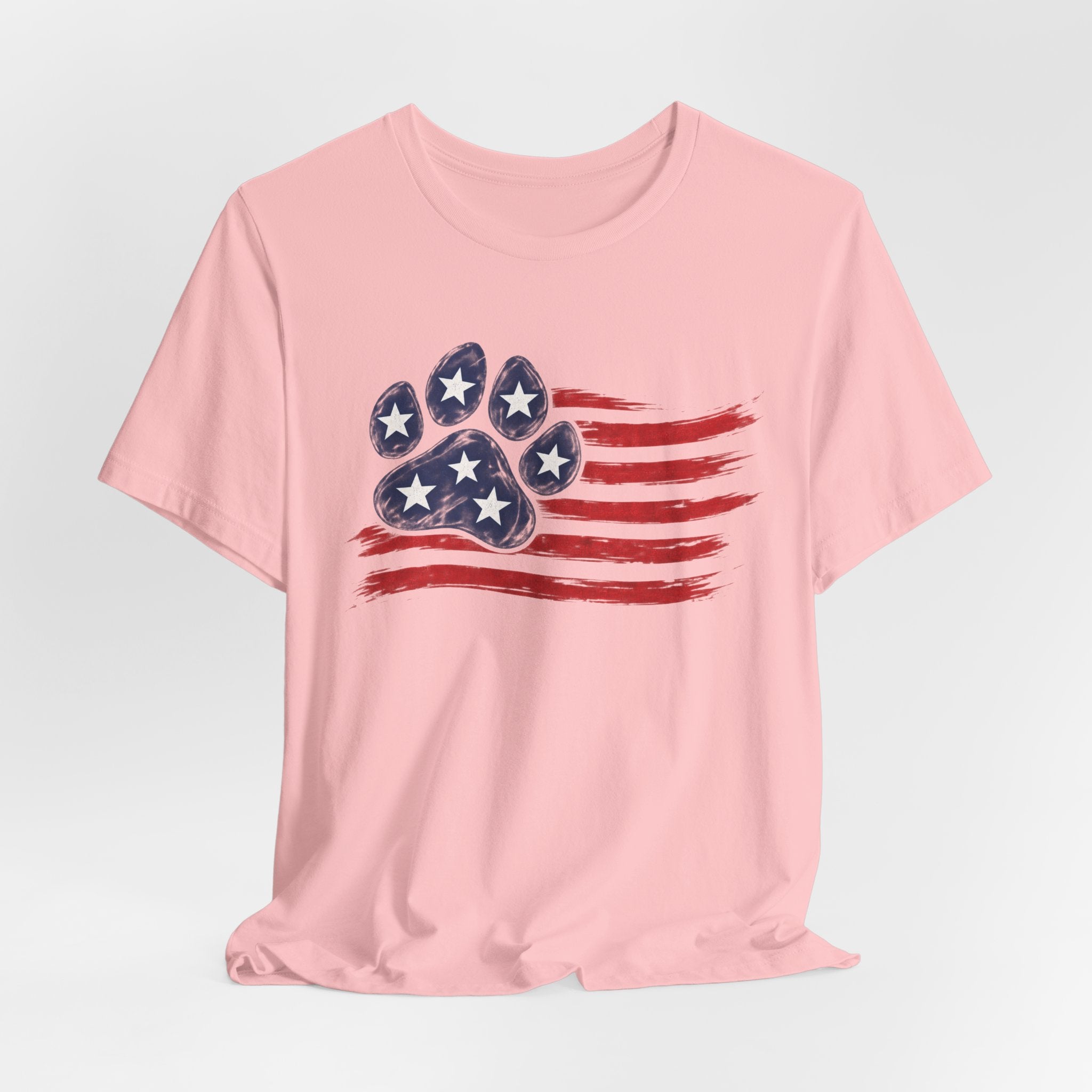 American Flag Paw Print T-Shirt — Patriotic Dog Lover Tee