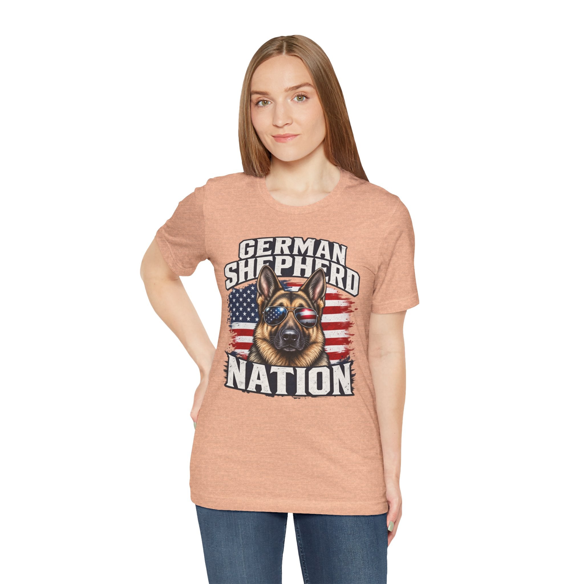 German Shepherd Nation T-Shirt – American Flag Dog Tee for Dog Lovers