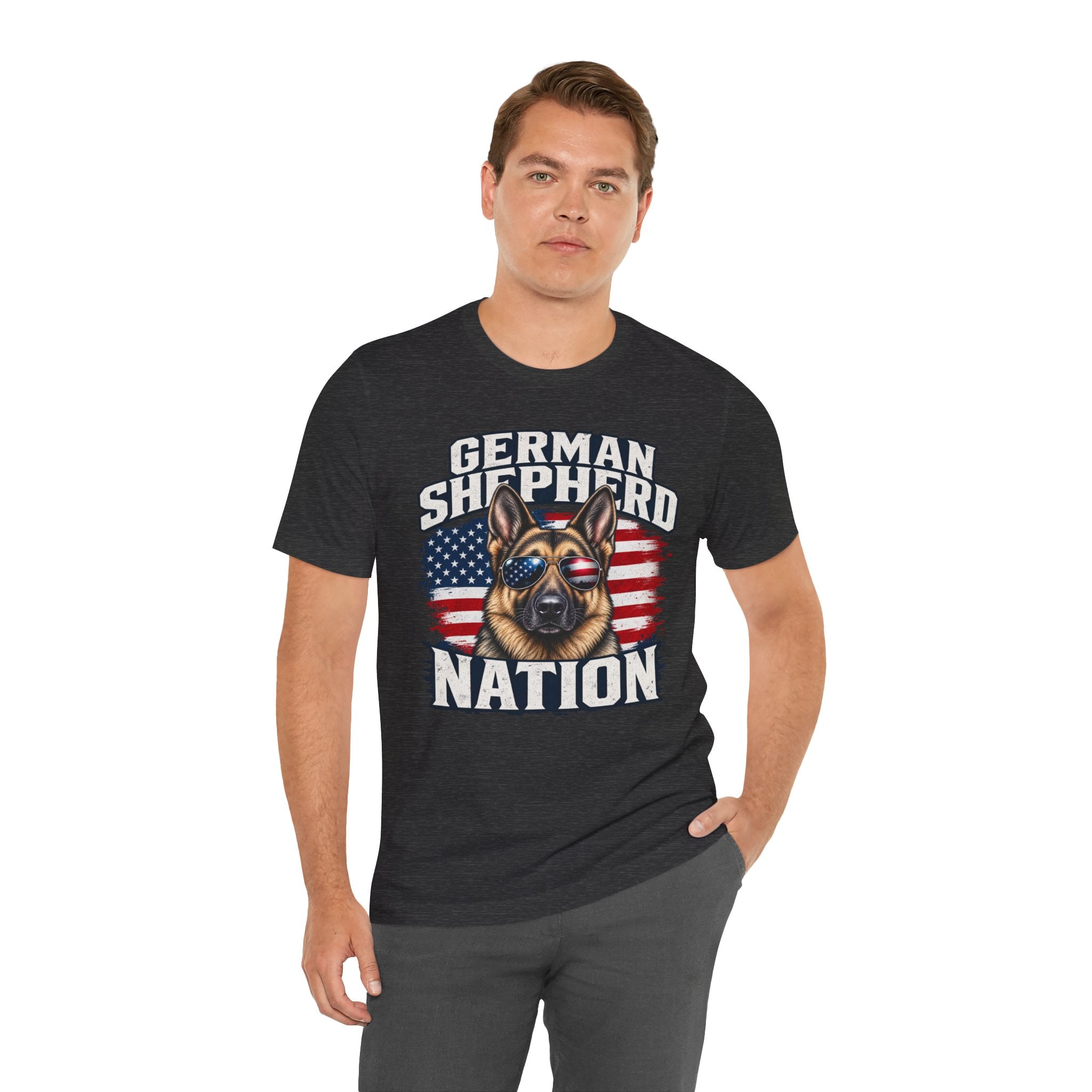 German Shepherd Nation T-Shirt – American Flag Dog Tee for Dog Lovers