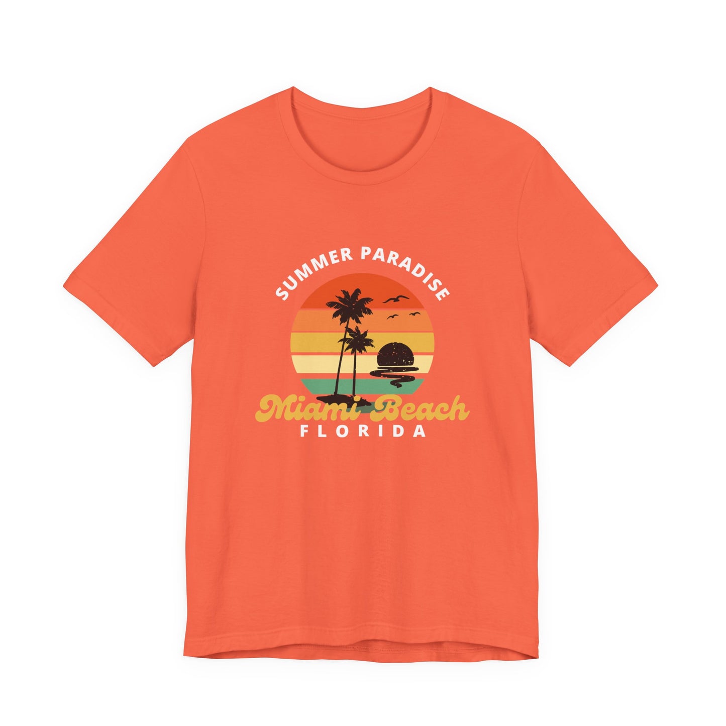 Summer Paradise Miami Beach Tee - Unisex Short Sleeve Shirt