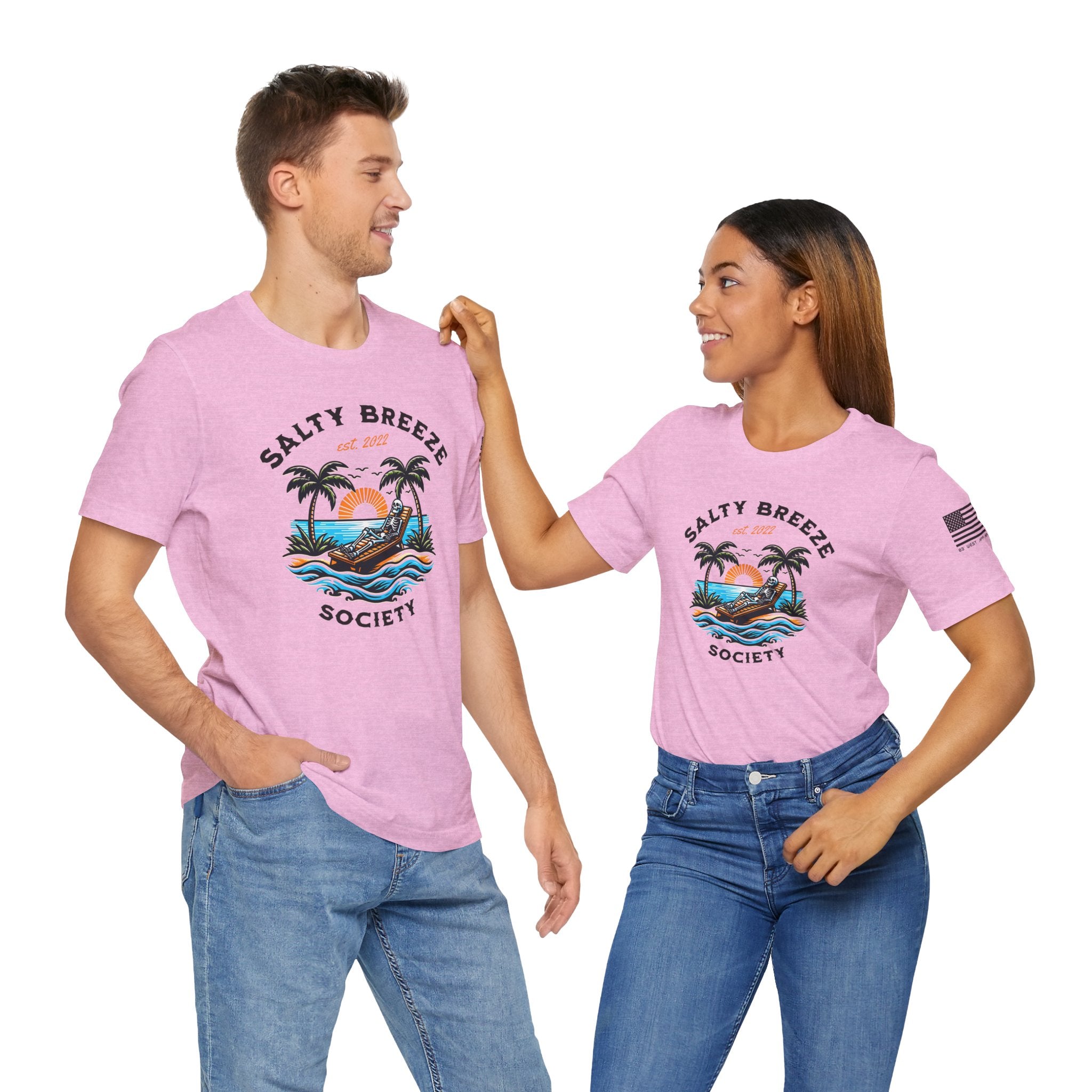 Salty Breeze Society™ Tee, Casual Summer Shirt, Beach Vibe Apparel, Gift for Ocean Lovers, Relaxed Fit Graphic Tee
