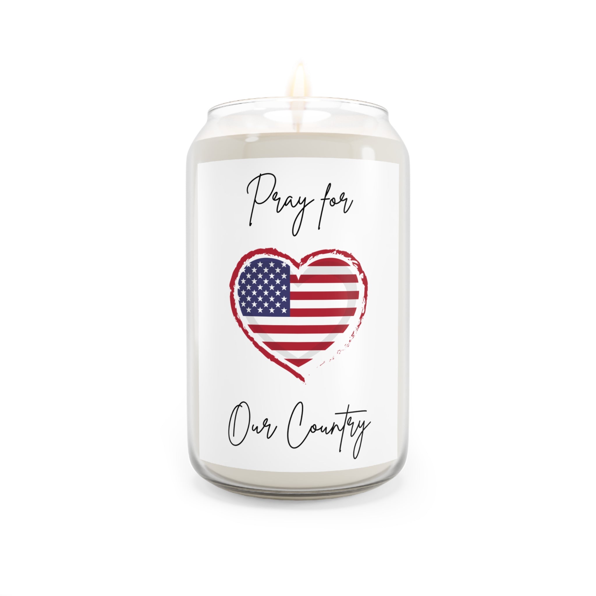 Heart USA Flag Scented Soy Candle