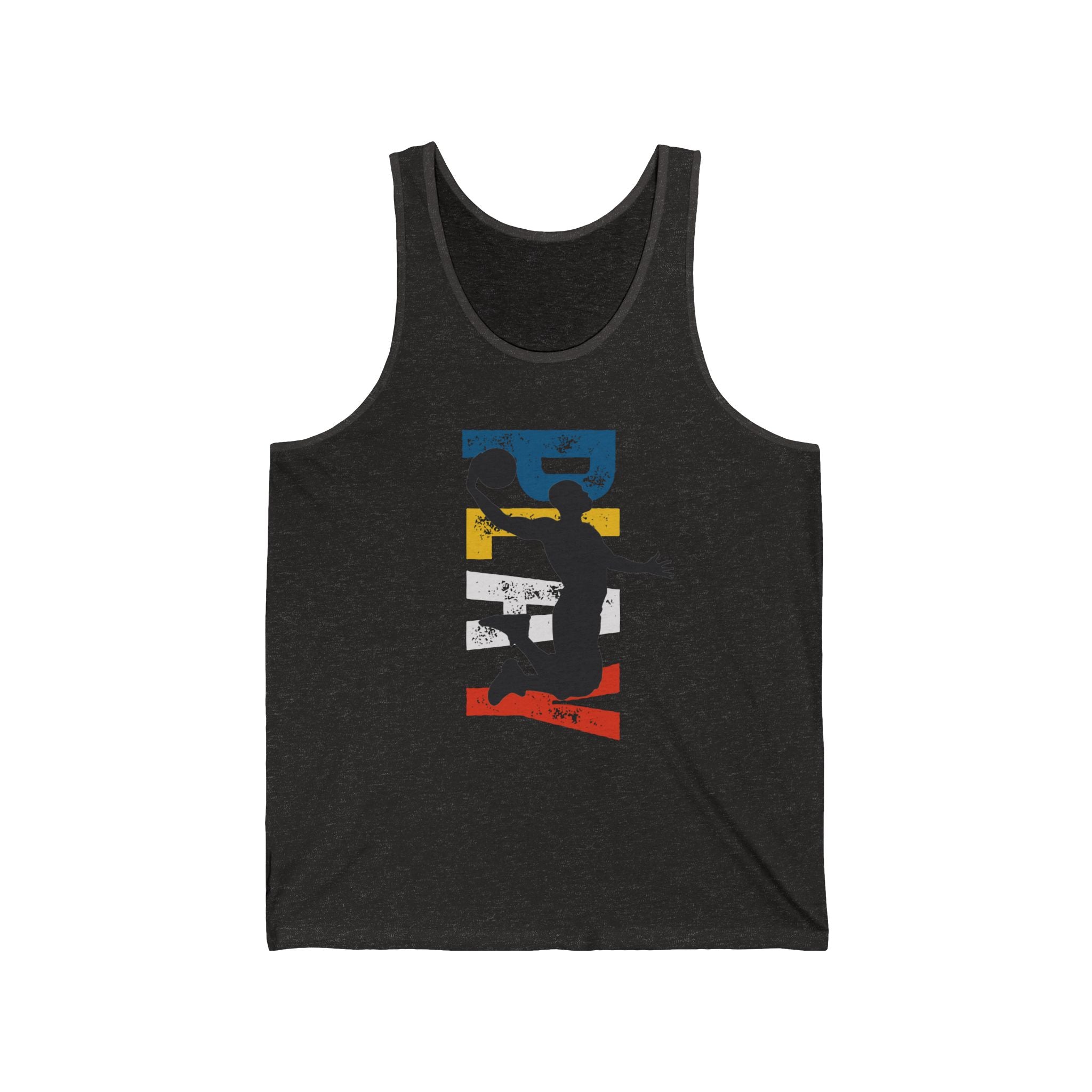 Dynamic Unisex Jersey Tank - Basketball Inspired Graphic Tee