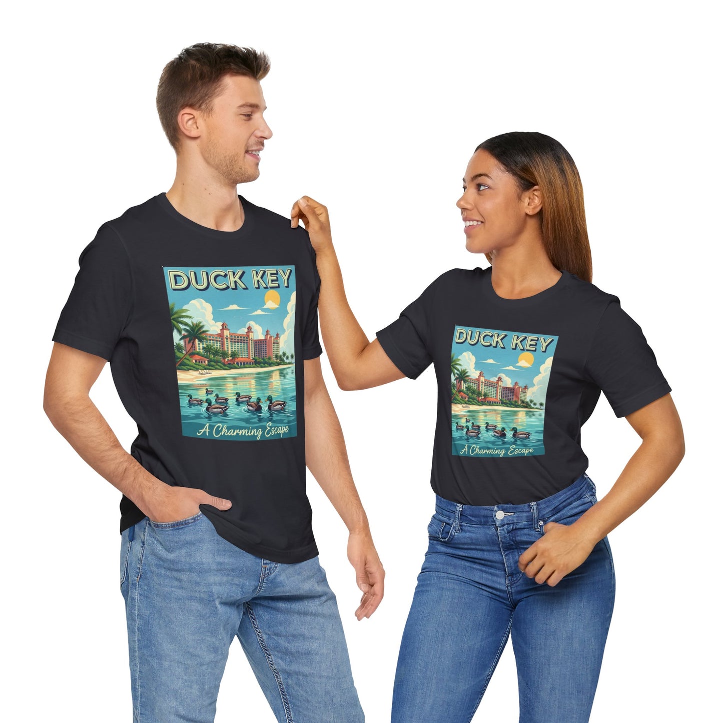 FLORIDA KEYS COLLECTION Vintage Duck Key Escape Tee, Relaxed Summer Vibe Shirt, Travel Themed Unisex Tee