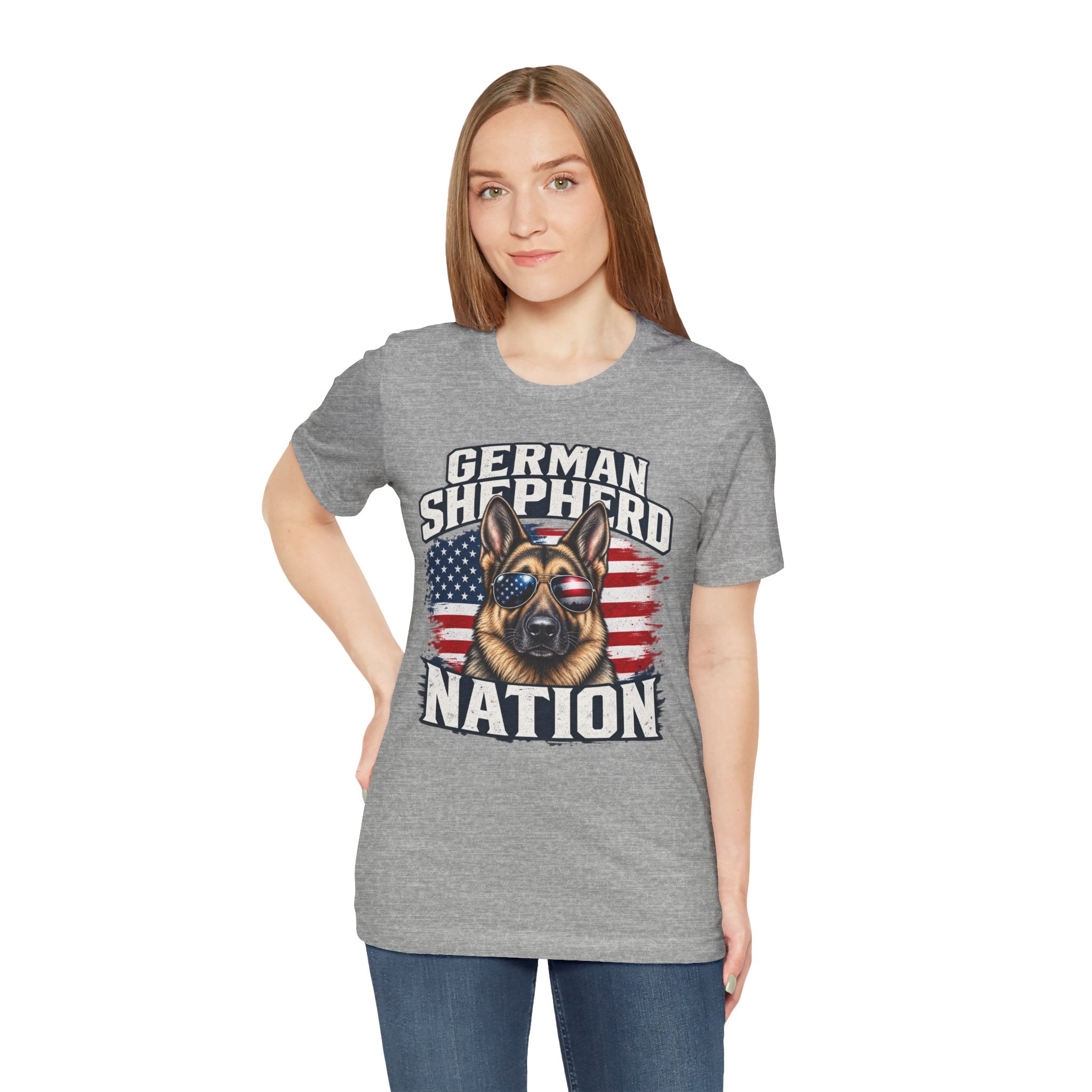German Shepherd Nation T-Shirt – American Flag Dog Tee for Dog Lovers