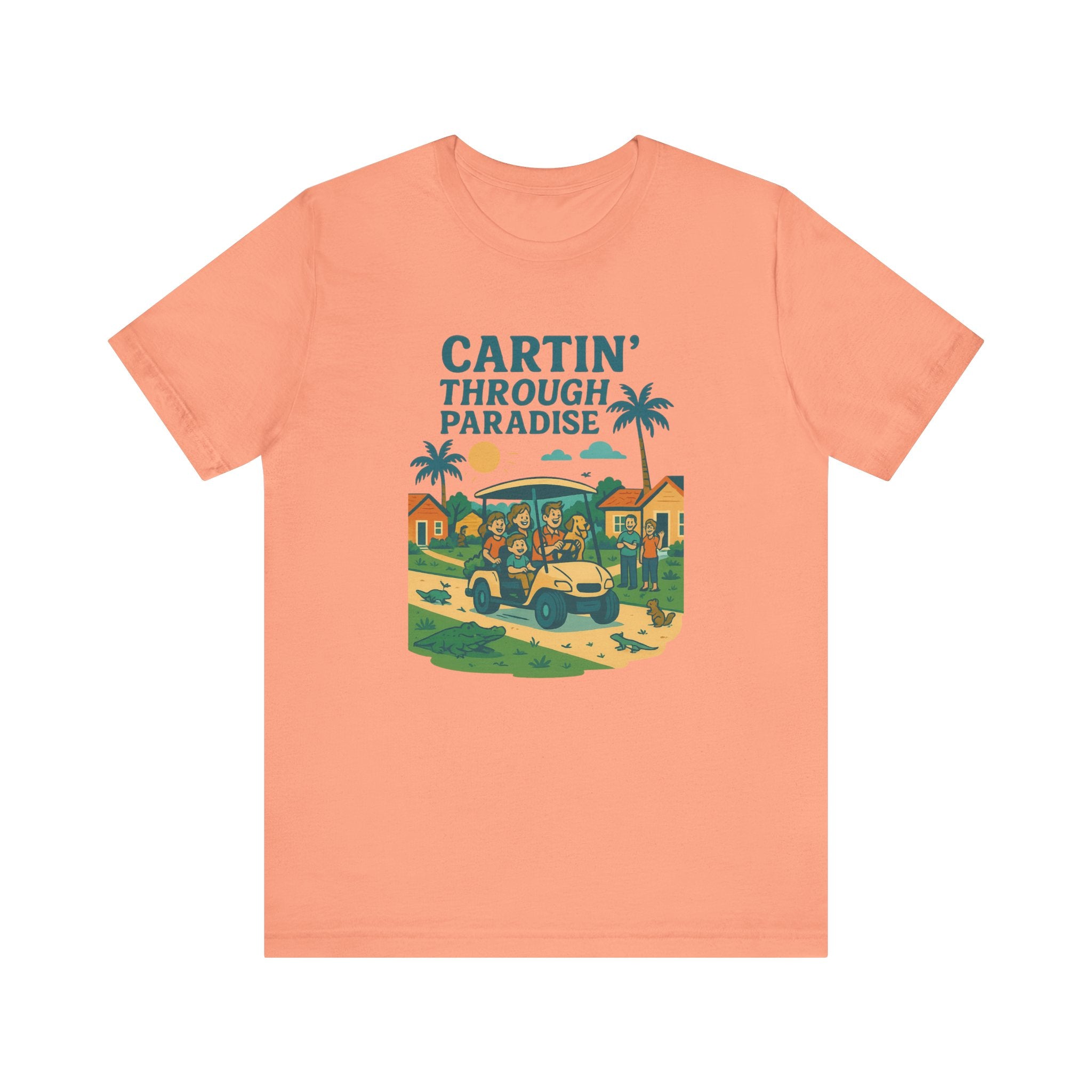 Cartin' Through Paradise Tee, Fun Vacation Shirt, Summer Casual Wear
