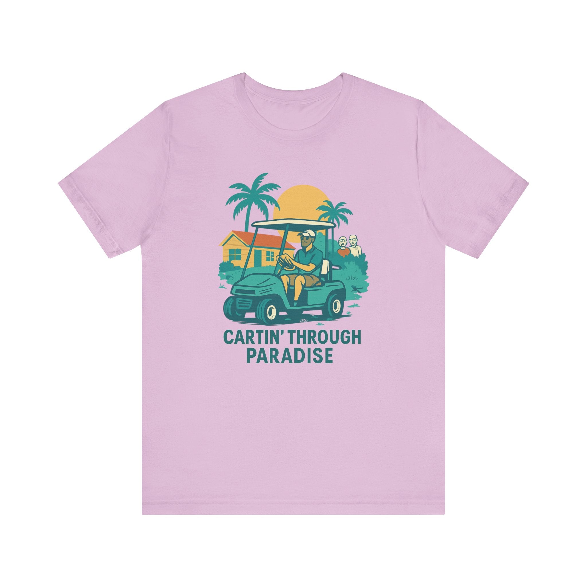 Unisex Golf Tee - 'Cartin' Through Paradise' - Fun Summer Vibe for Golf Lovers