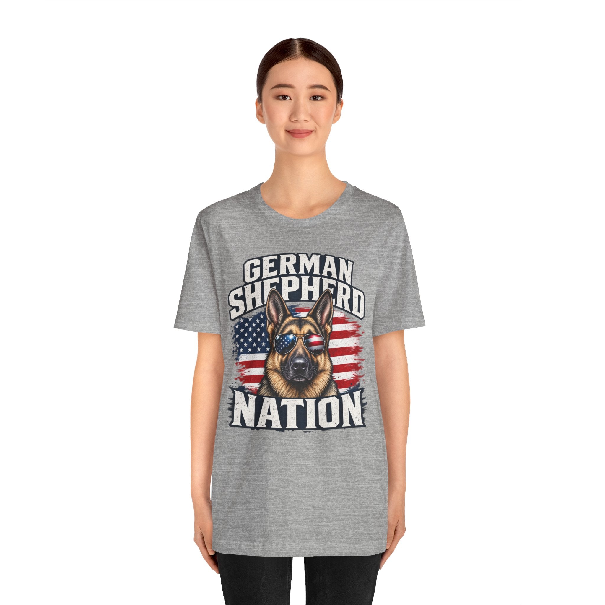 German Shepherd Nation T-Shirt – American Flag Dog Tee for Dog Lovers