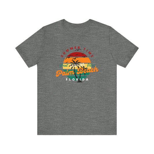 Summer Vibe Palm Beach Tee - Unisex Jersey Short Sleeve T-Shirt