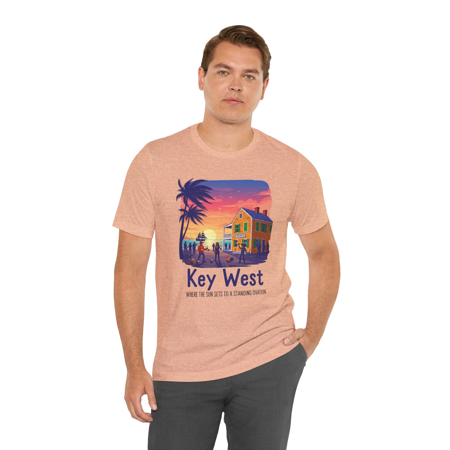 FLORIDA KEYS COLLECTION Key West Sunset Tee - Unisex Jersey Short Sleeve T-Shirt, Beach Relaxation