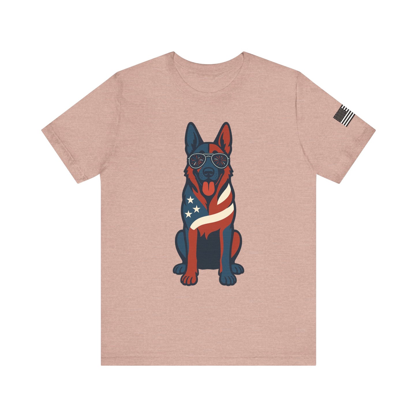 Patriotic German Shepherd Dog Tee, Cool Dog Shirt, Men's Women's Graphic T-Shirt