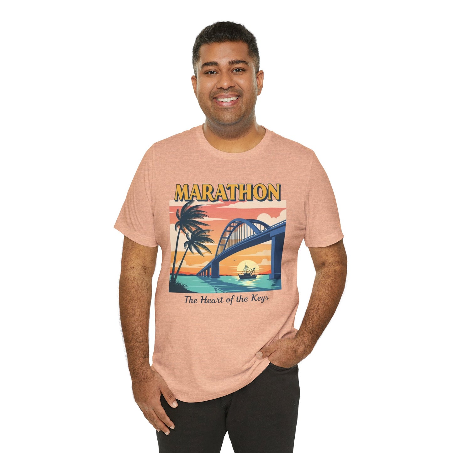 FLORIDA KEYS COLLECTION Marathon Sunset Graphic Tee - Unisex Jersey Short Sleeve T-Shirt