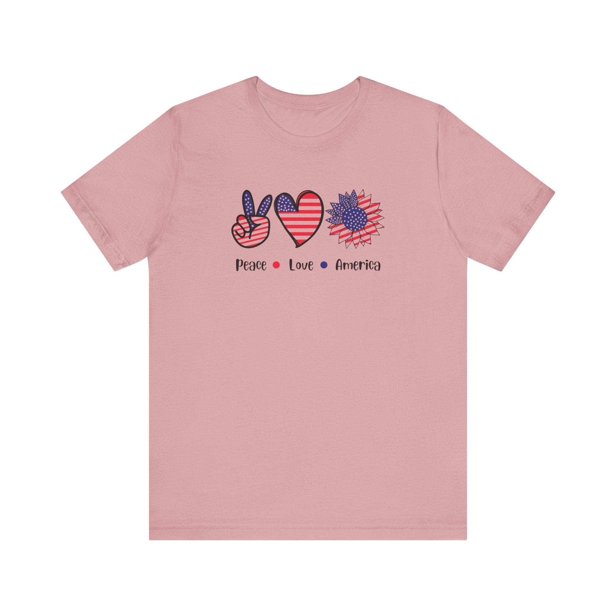 Peace Love America Unisex Short Sleeve Tee