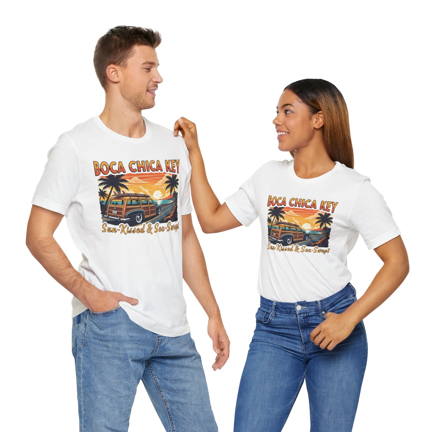 FLORIDA KEYS COLLECTION Boca Chica Key Vintage Tee - Sun-Kissed & Sea-Swept, Unisex Summer Shirt